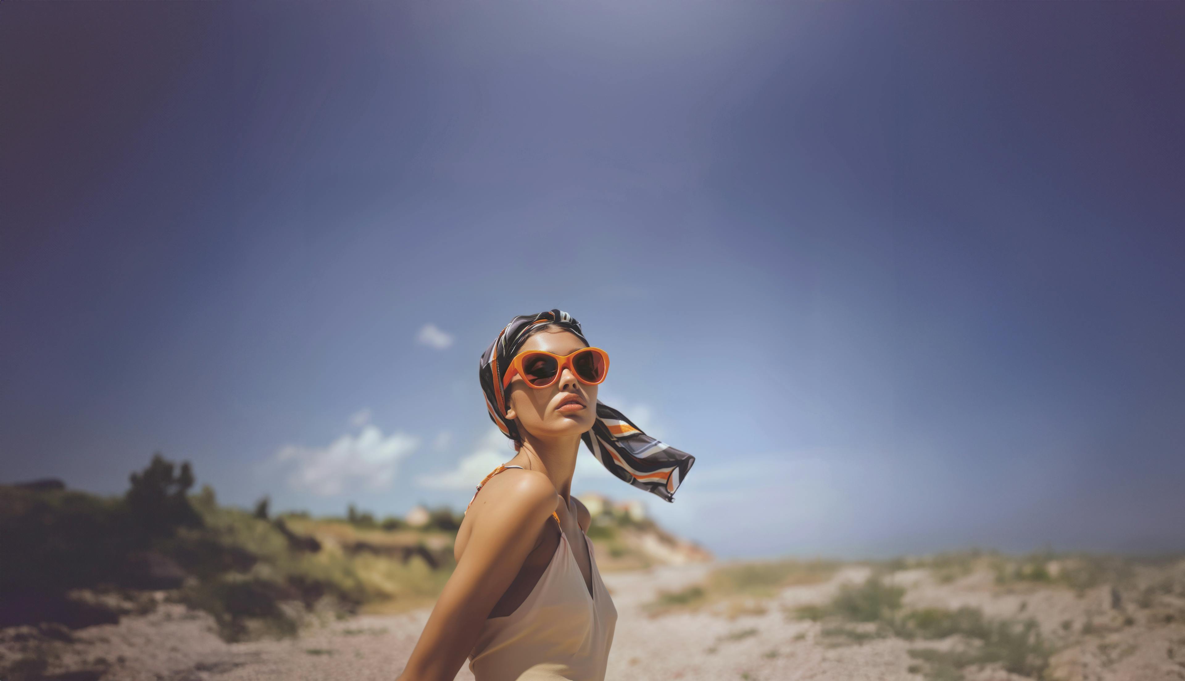 Mädchen mit einem Schal mit den Streifen von Crosta Mollica.