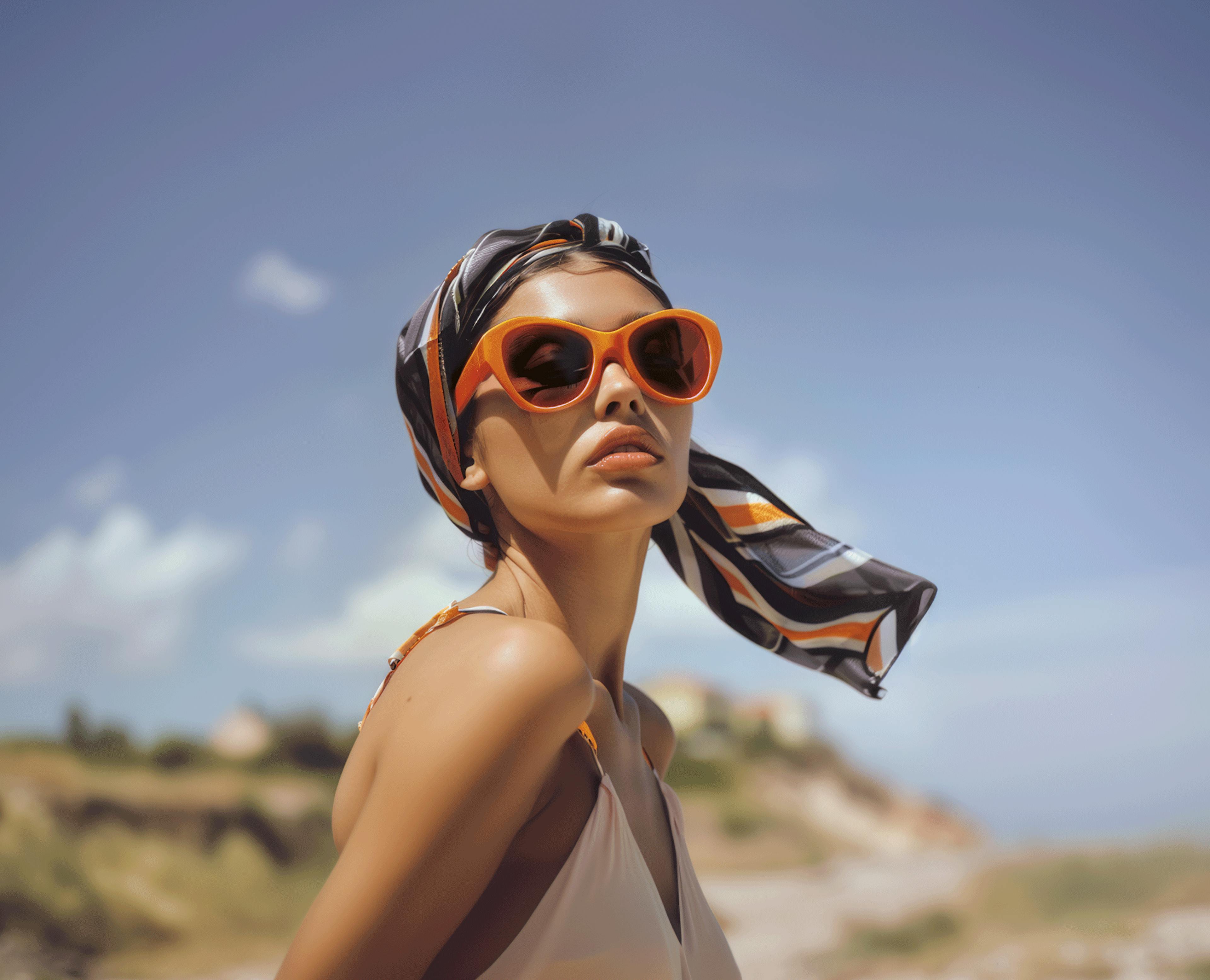 Mädchen mit einem Schal mit den Streifen von Crosta Mollica.