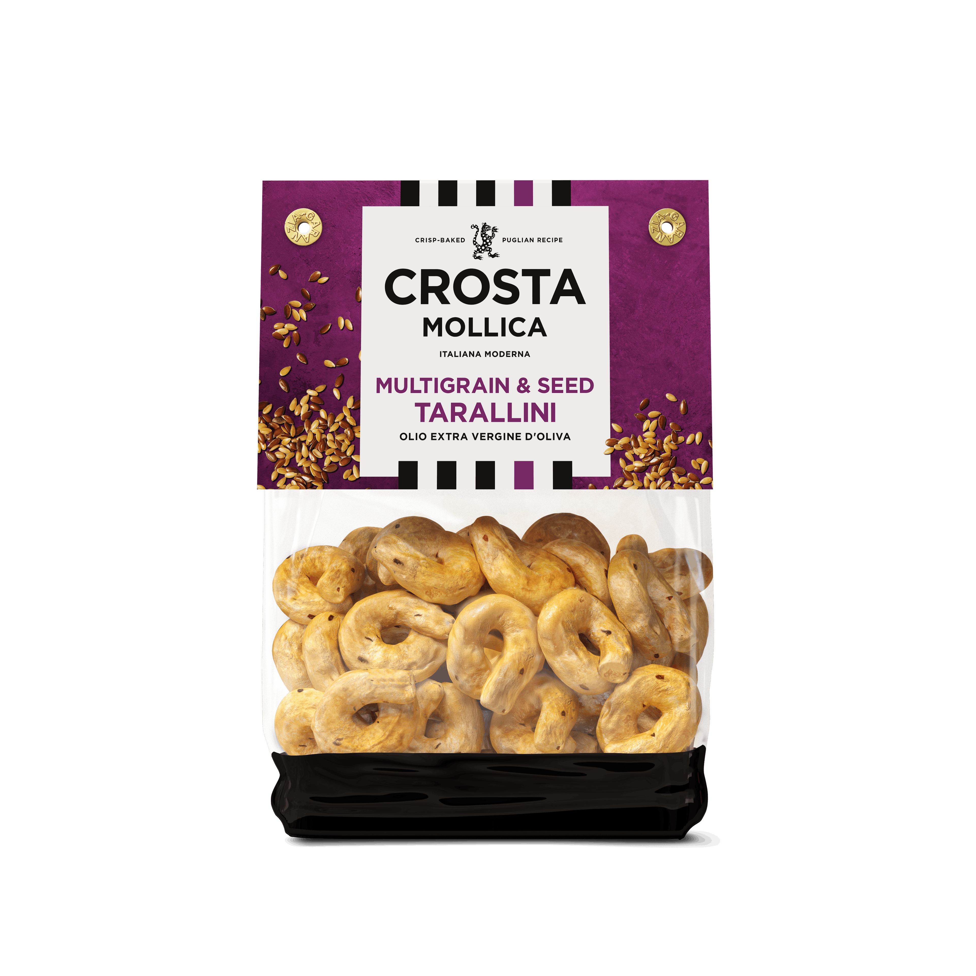 Crosta Mollica Multigrain and Seeds Tarallin snack made in Italy