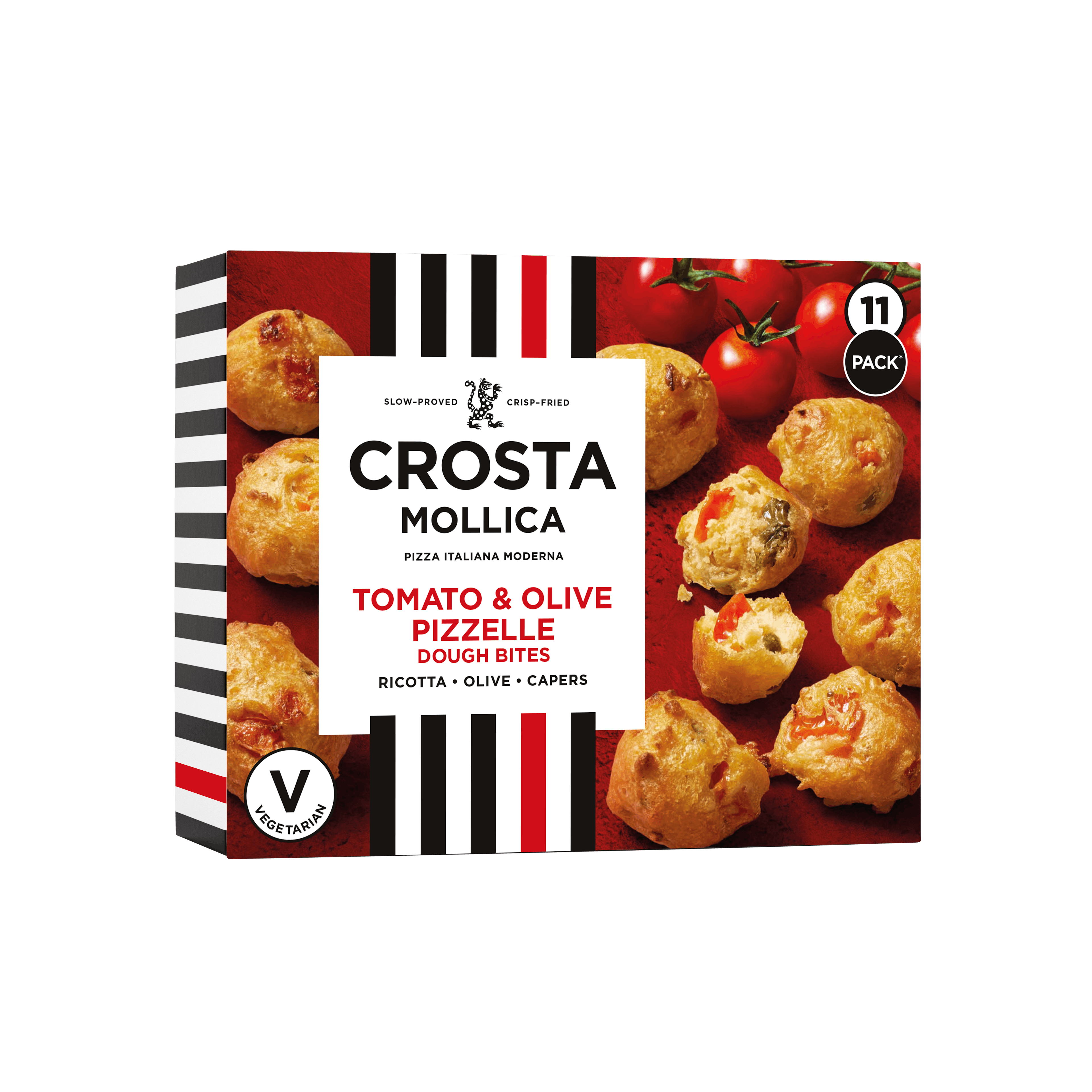 Crosta Mollica Tomato & Olive Pizzelle Dough Bites