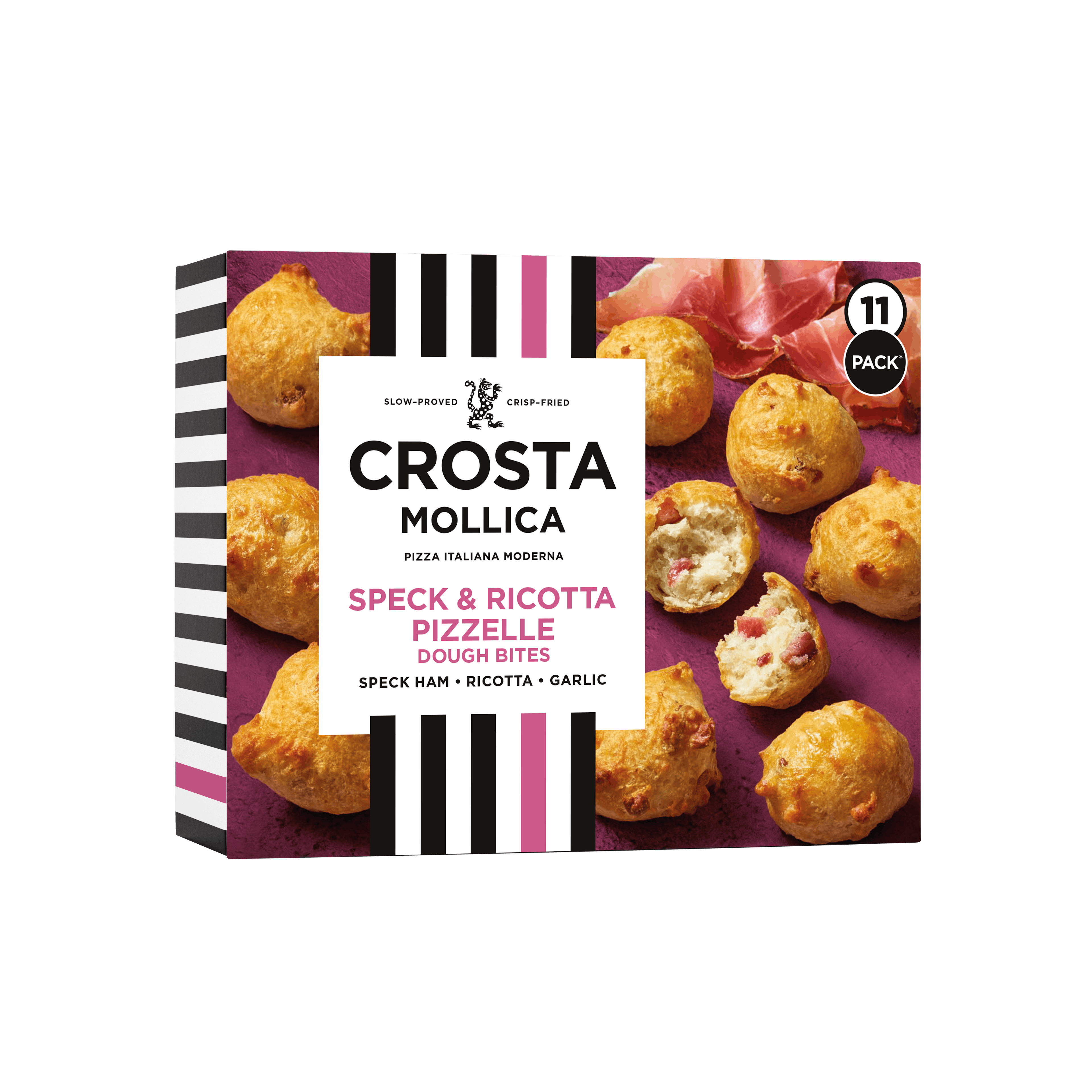Crosta Mollica Speck & Ricotta Pizzelle Dough Bites