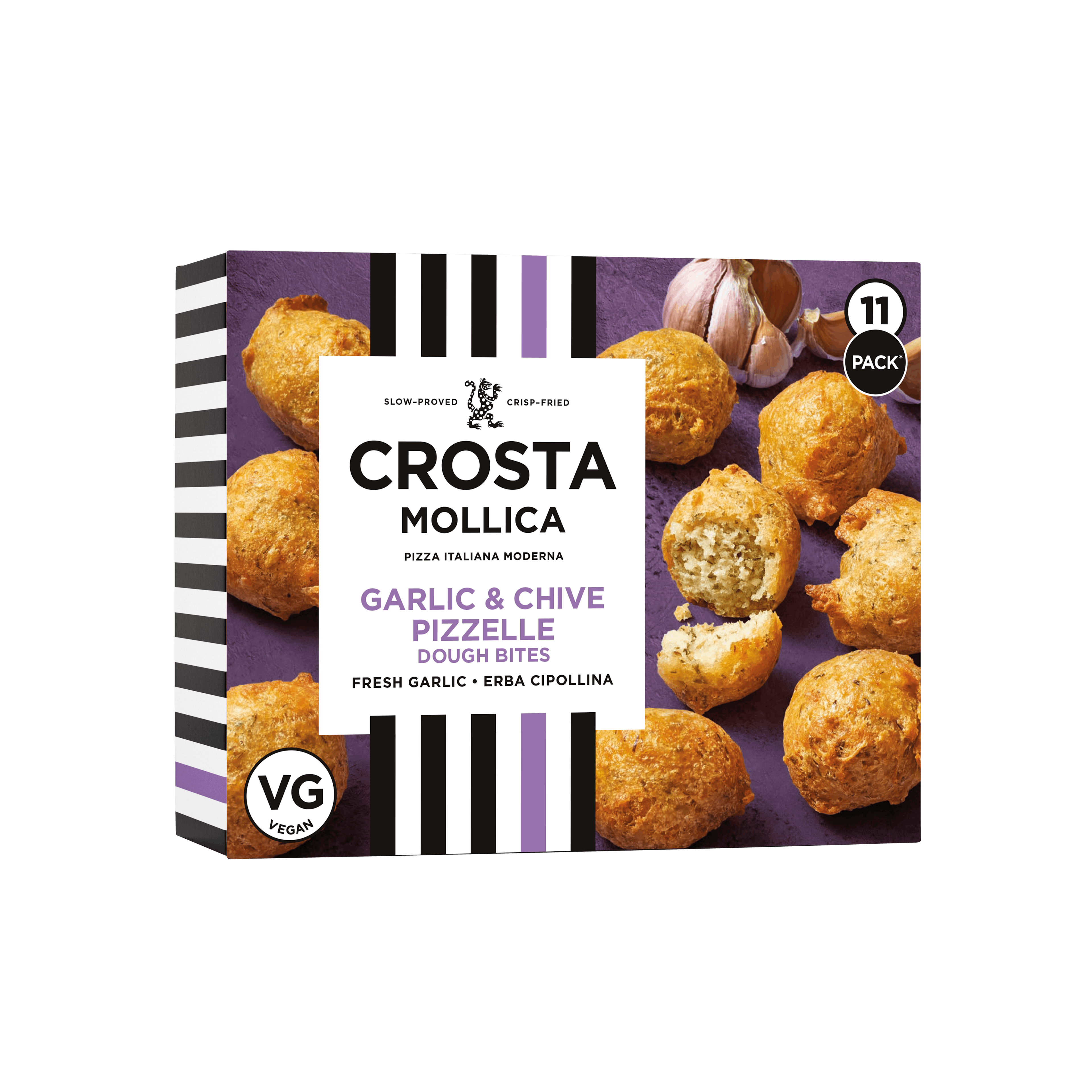 Crosta Mollica Garlic & Chive Pizzelle Dough Bites