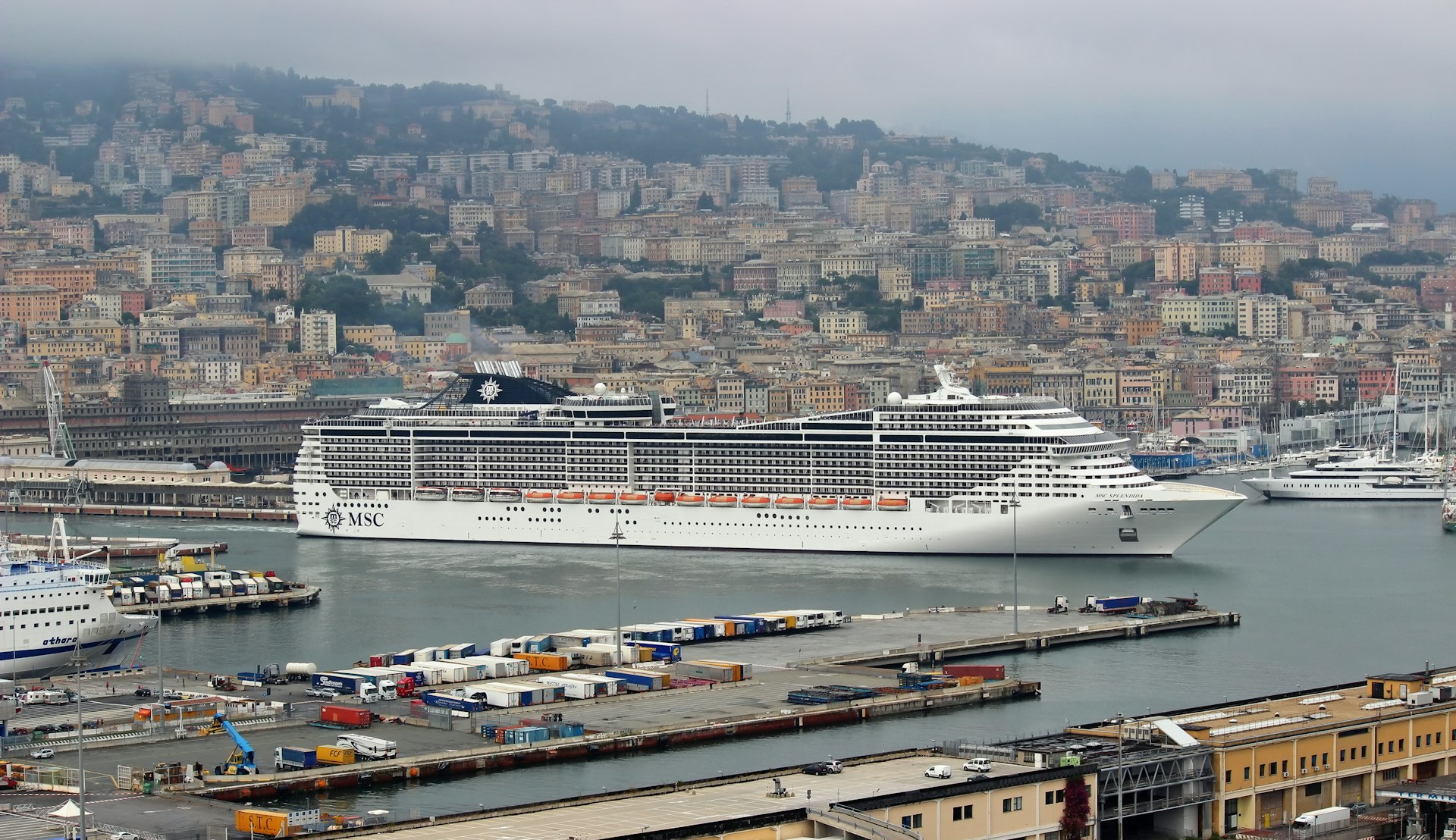 MSC Splendida i hvan i Genova © Alessio Sbarbaro, Wikimedia Commons
