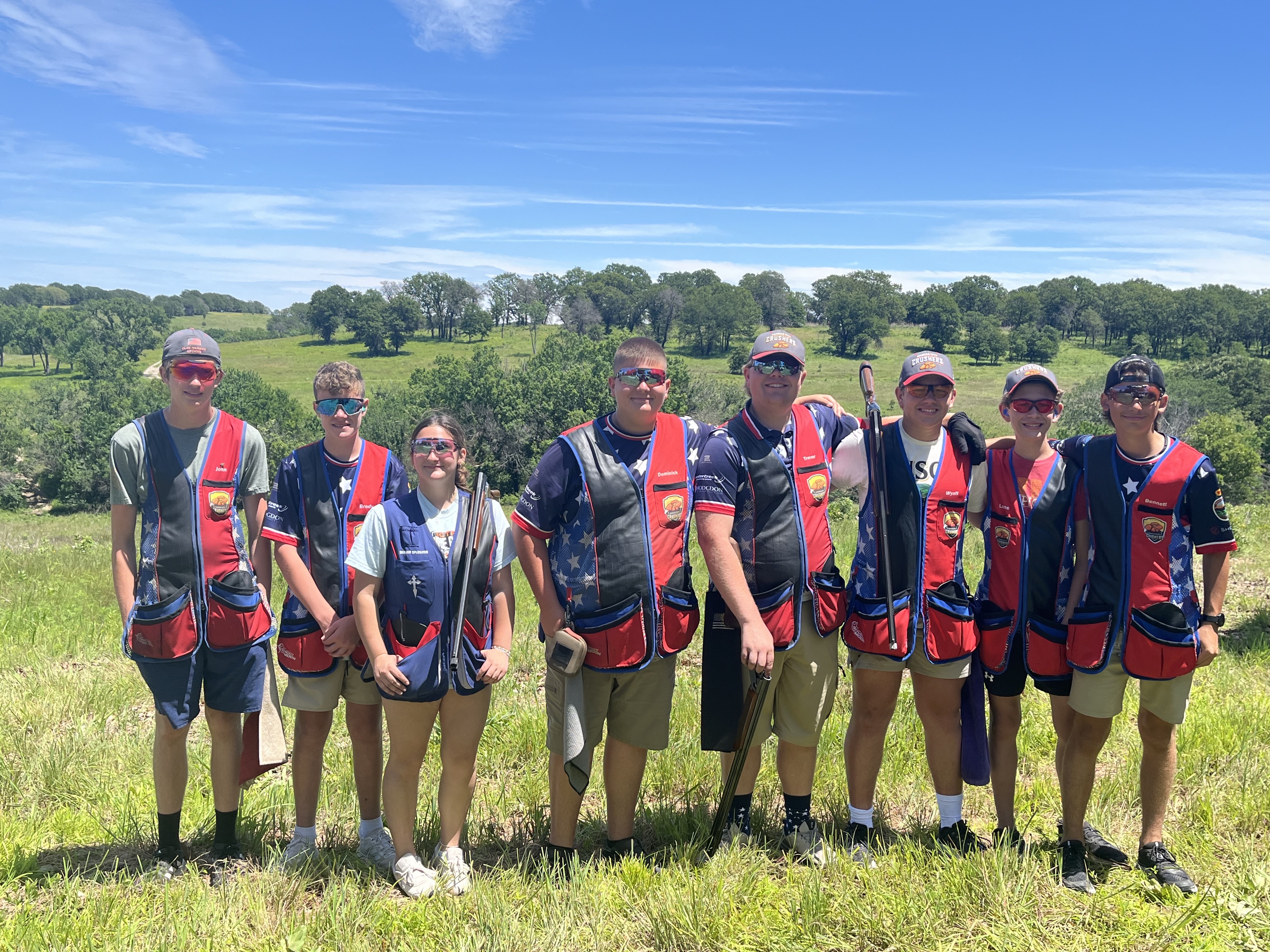 Team members attending a competition.