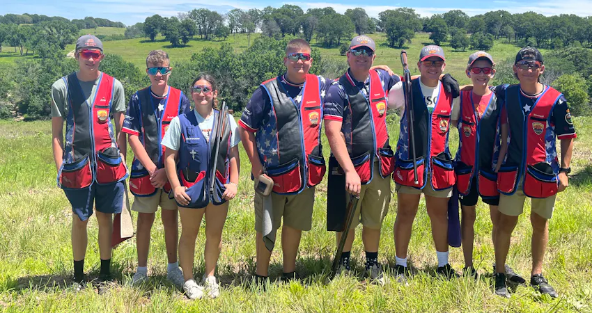 Team members attending a competition.