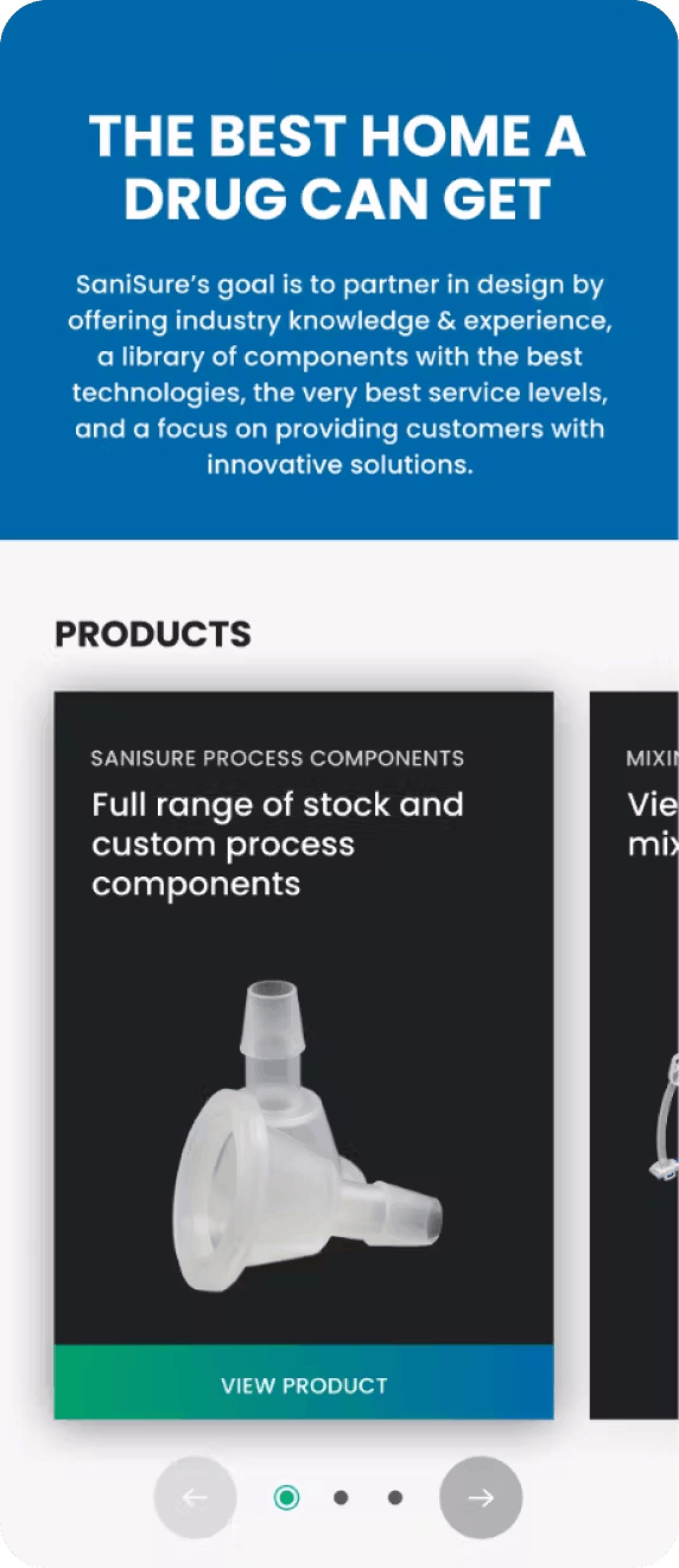 A product listing page on the Sanisure website.