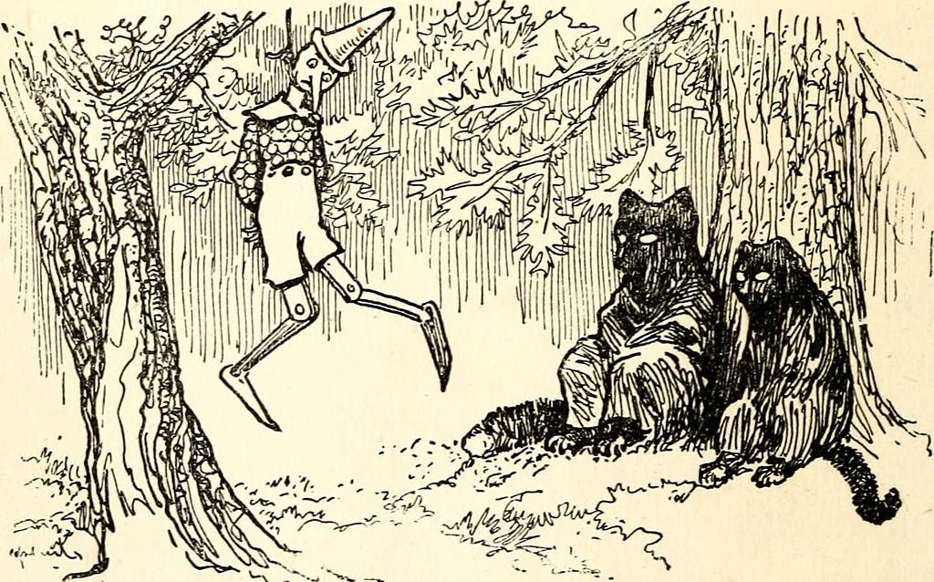 Cat & Fox Hanged Pinocchio at the End of the 15th Chapter