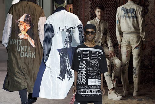 Typography in ready-to-wear and haute couture.