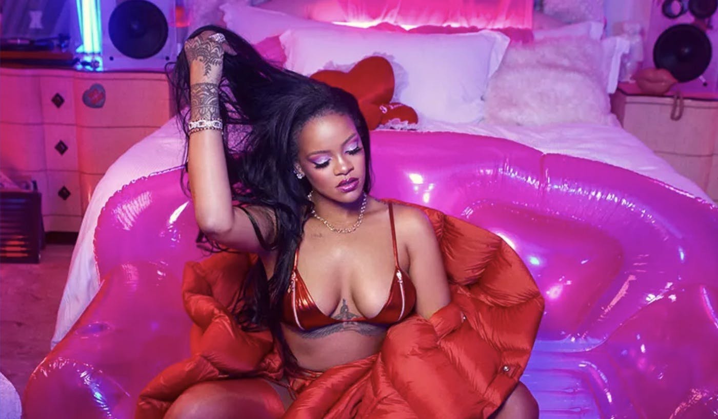 Savage x Fenty Rihanna lingerie brand campaign - Red bra.