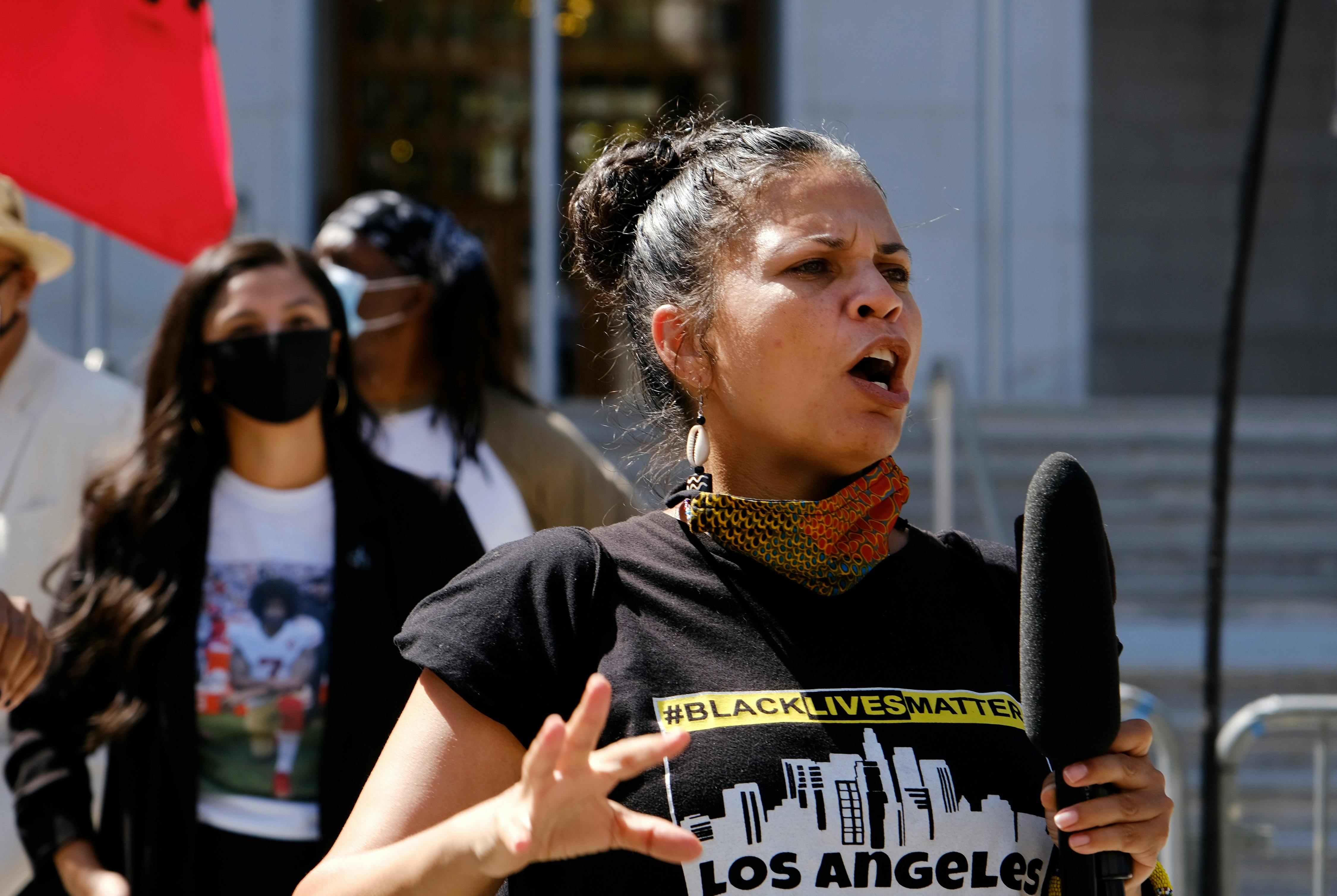 melina abdullah blm black lives matter leader la chapter looting may 30 los angeles riots lawsuit violations of federal law