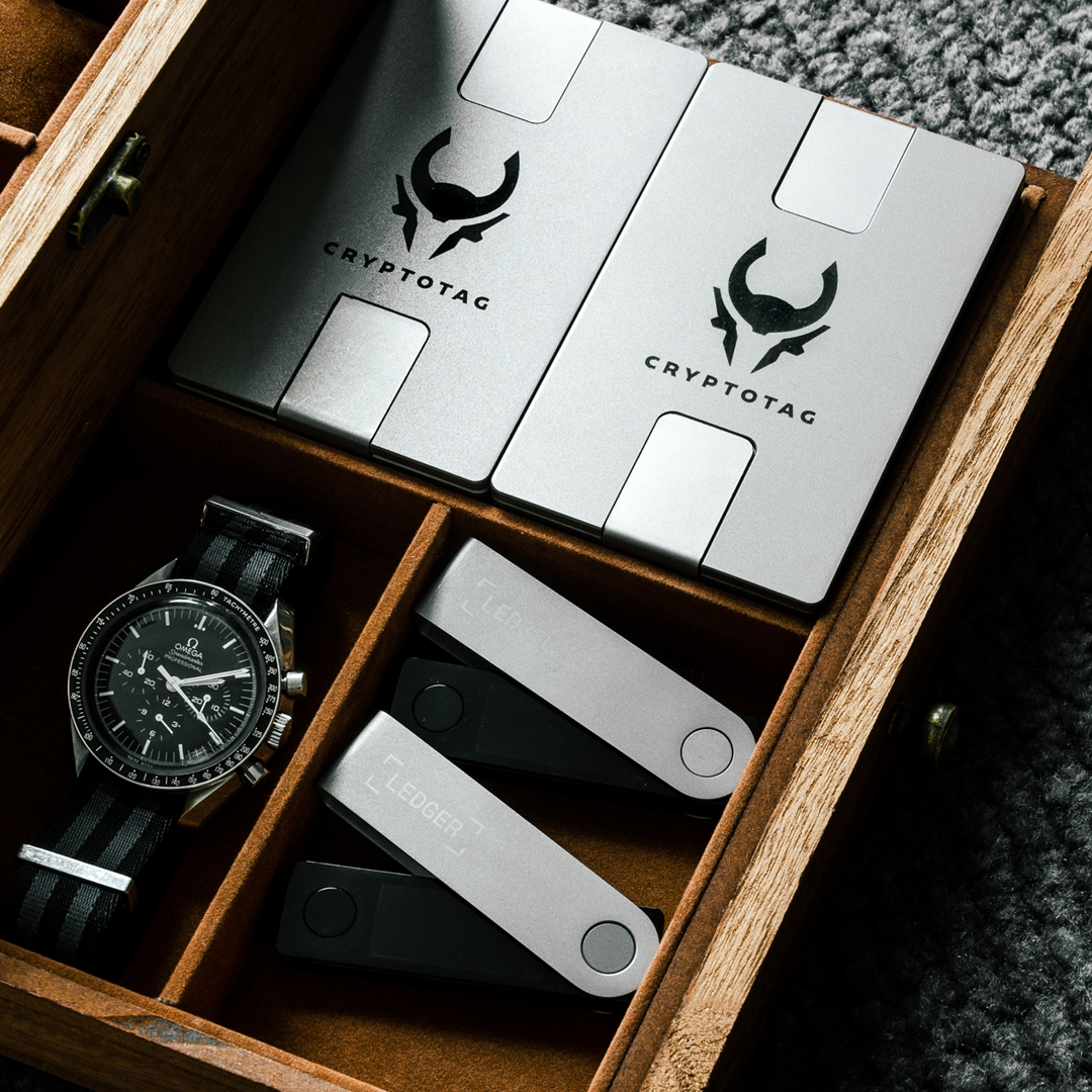 Cryptotag-crypto-seed-phrase-storage-ledger-nano-x-hardware-wallet