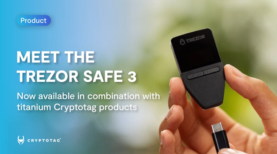 Trezor Safe 3 Crypto Hardware Wallet available at Cryptotag seed phrase 