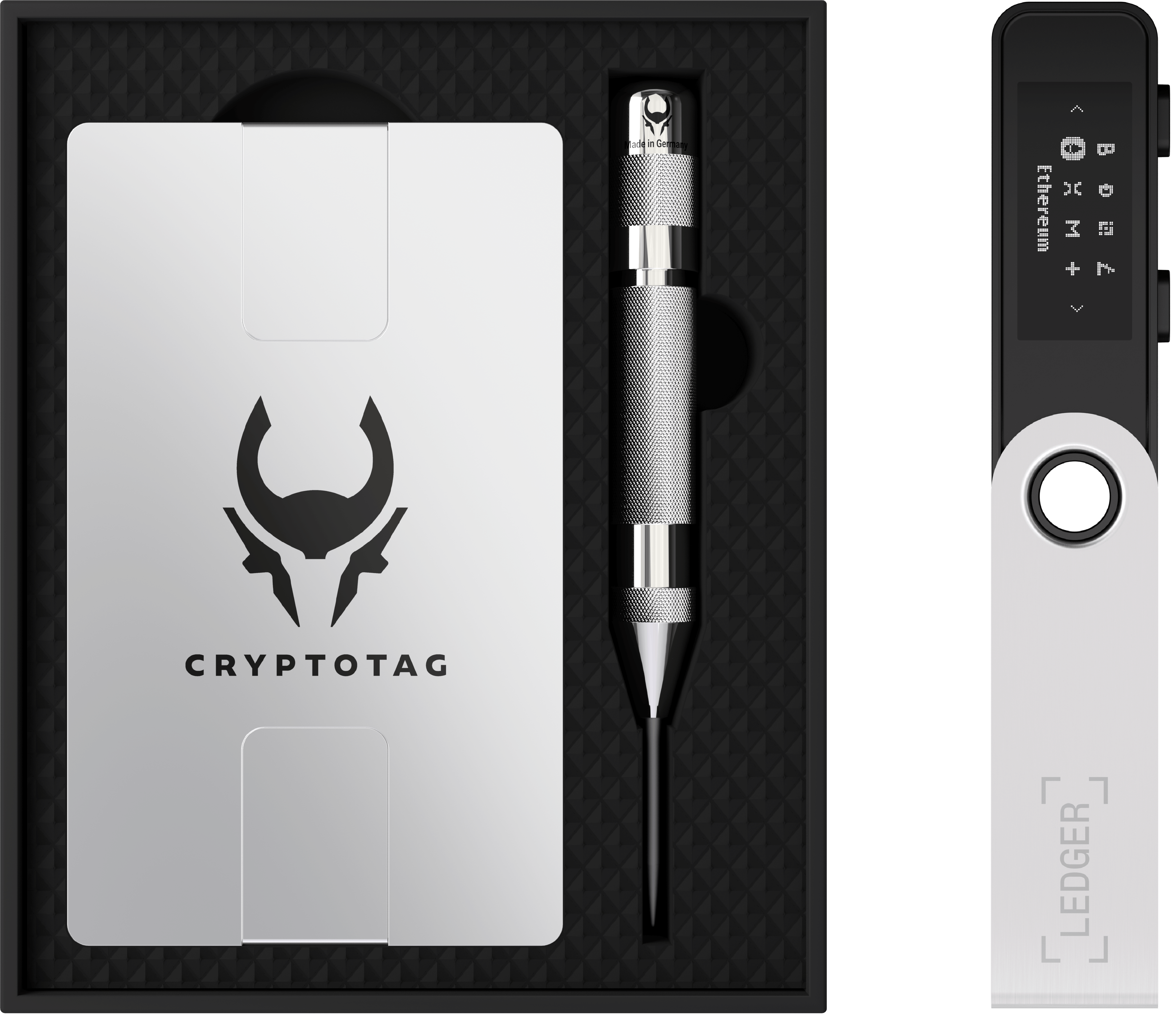 Cryptotag Zeus Ledger Nano S Plus Combi Bundle StackPack BIP39 Crypto Seed Phrase Backup