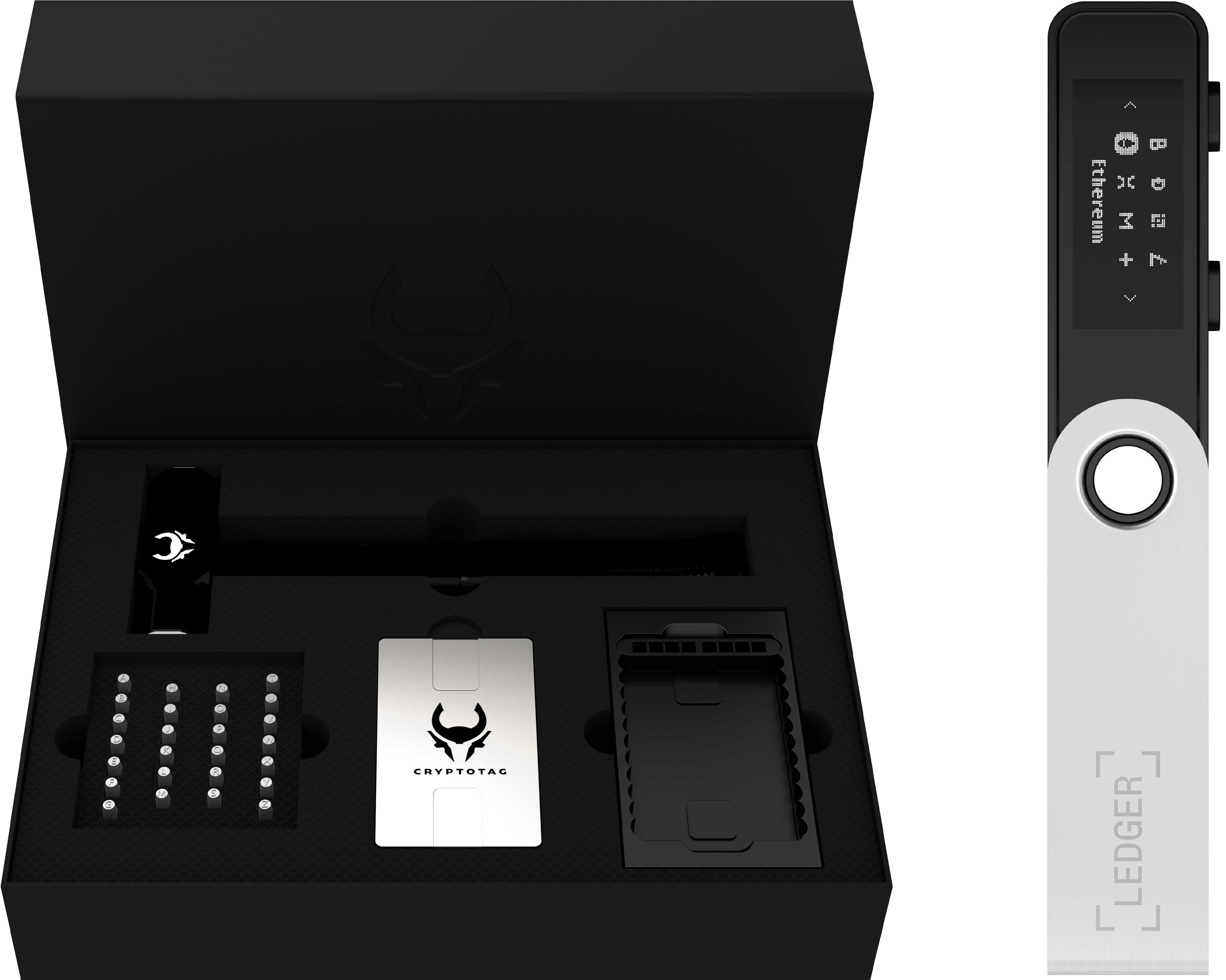 Cryptotag Thor Ledger Nano S Plus Combi Bundle StackPack BIP39 Crypto Seed Phrase Backup