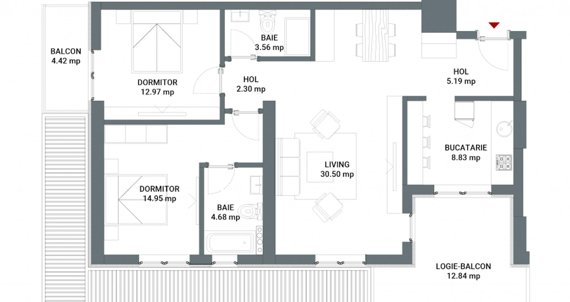 Plan apartament 3 Camere a06