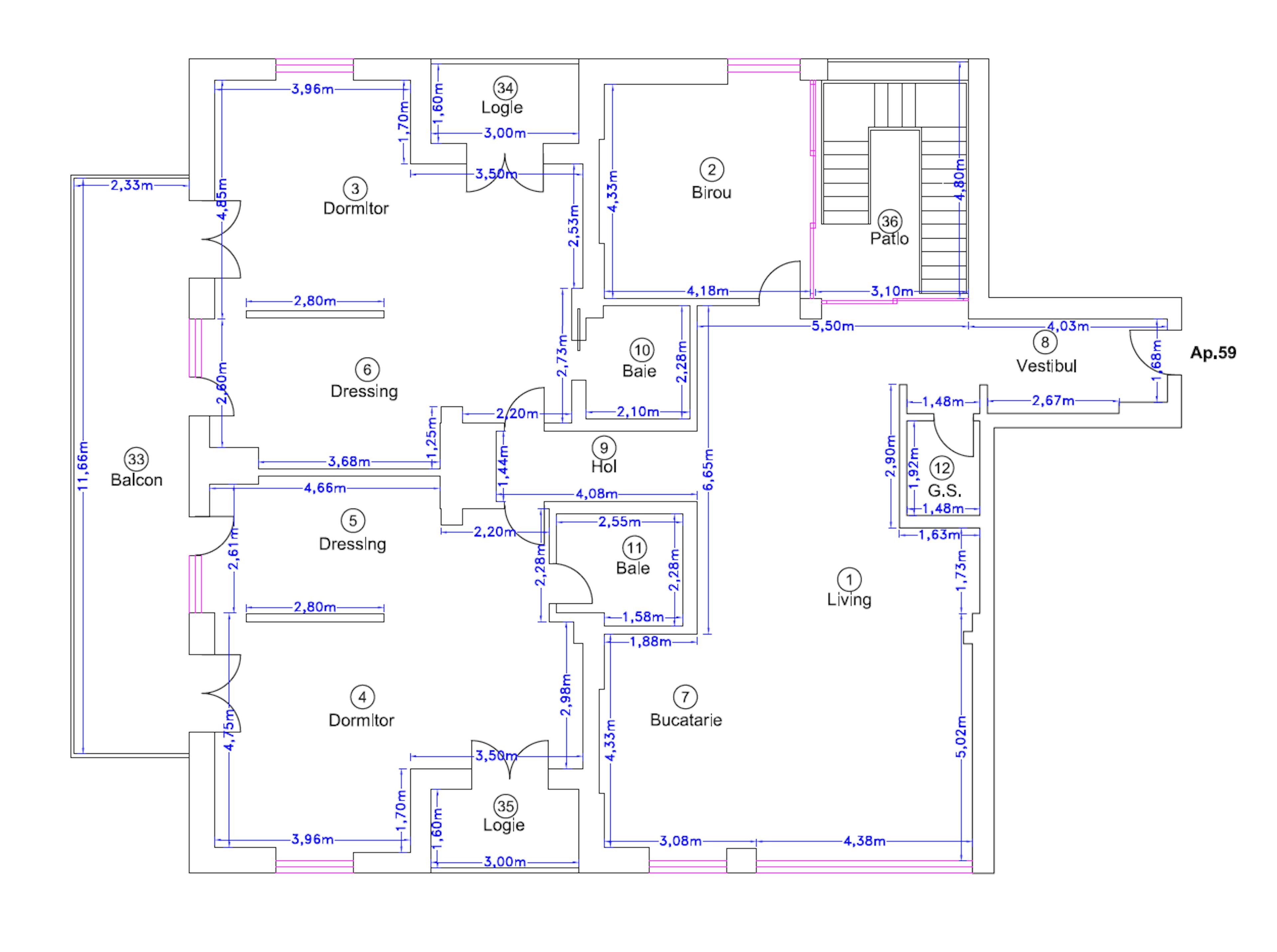 PLAN ETAJ PENTHOUSE PIPERA A59