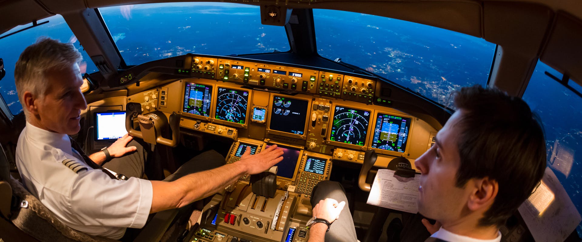 Two pilots in the cockpit