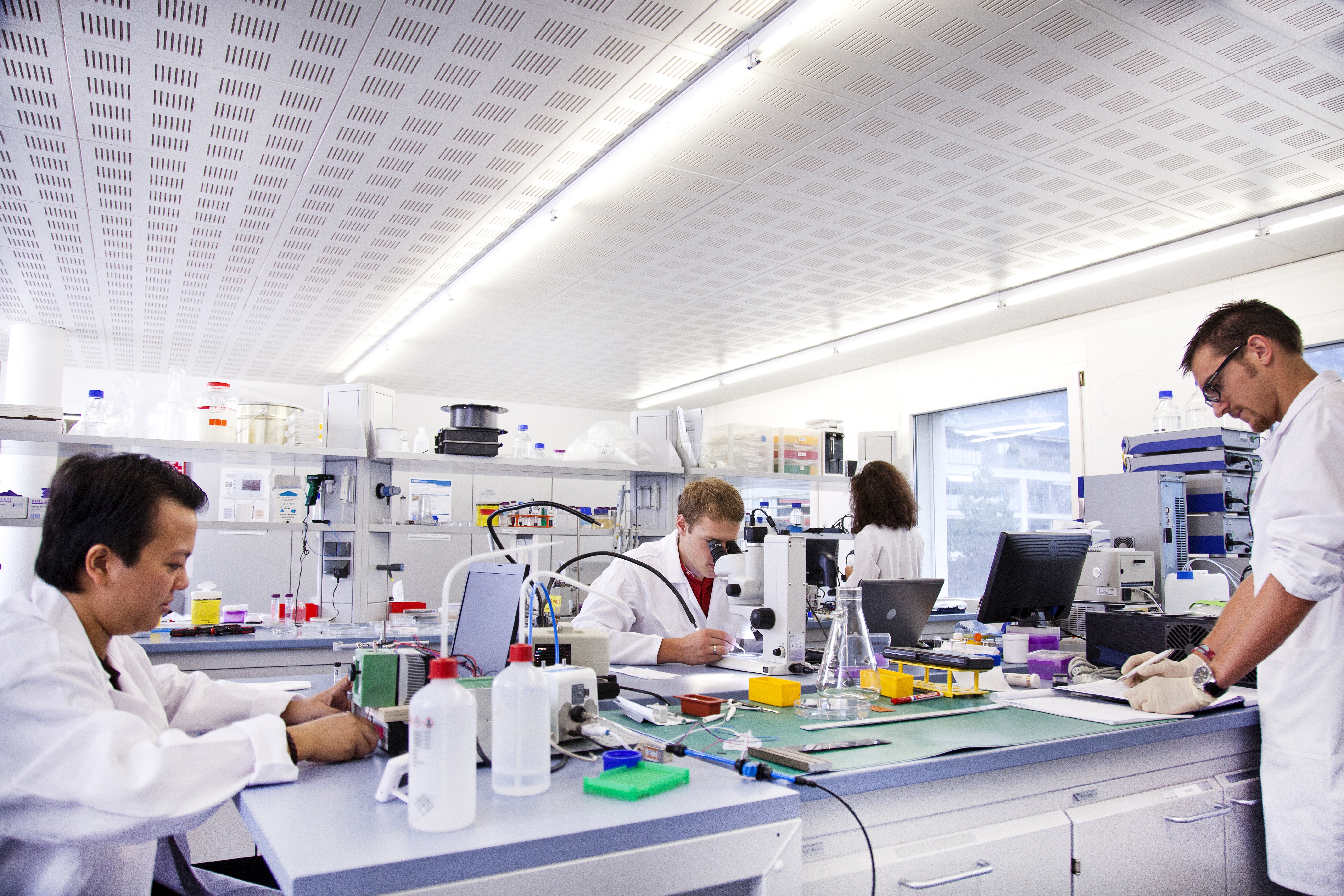 CSEM in Landquart, Switzerland - employees in the laboratory