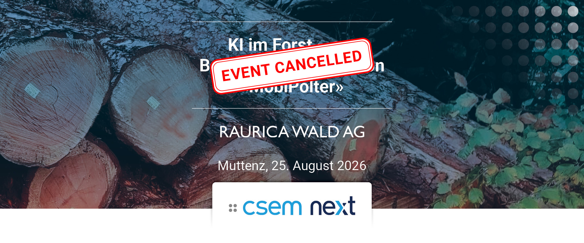 Banner CSEMnext Raurica Wald AG
