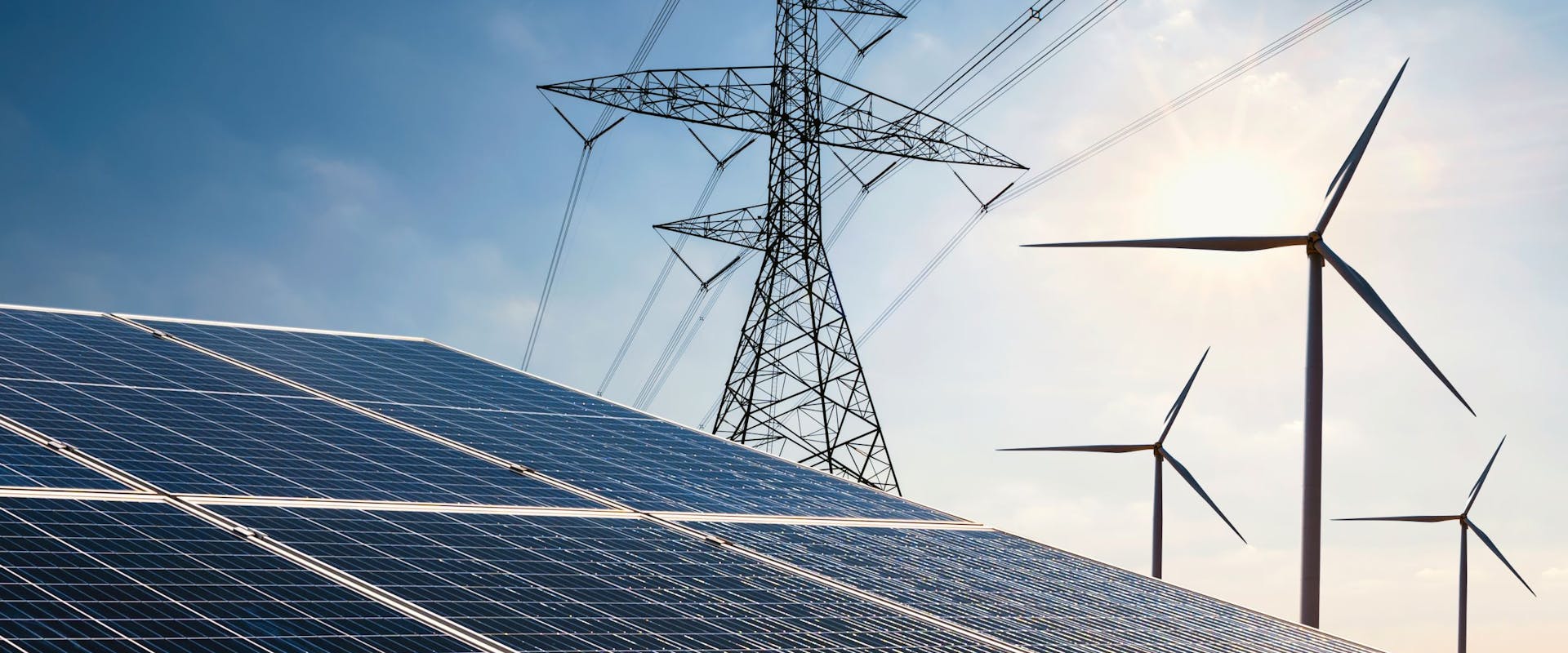 Windmills and solar panels