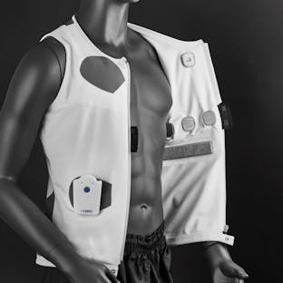 CSEM's sensor vest for monitoring respiratory diseases using electrical impedance tomography and chest sound acquisition.