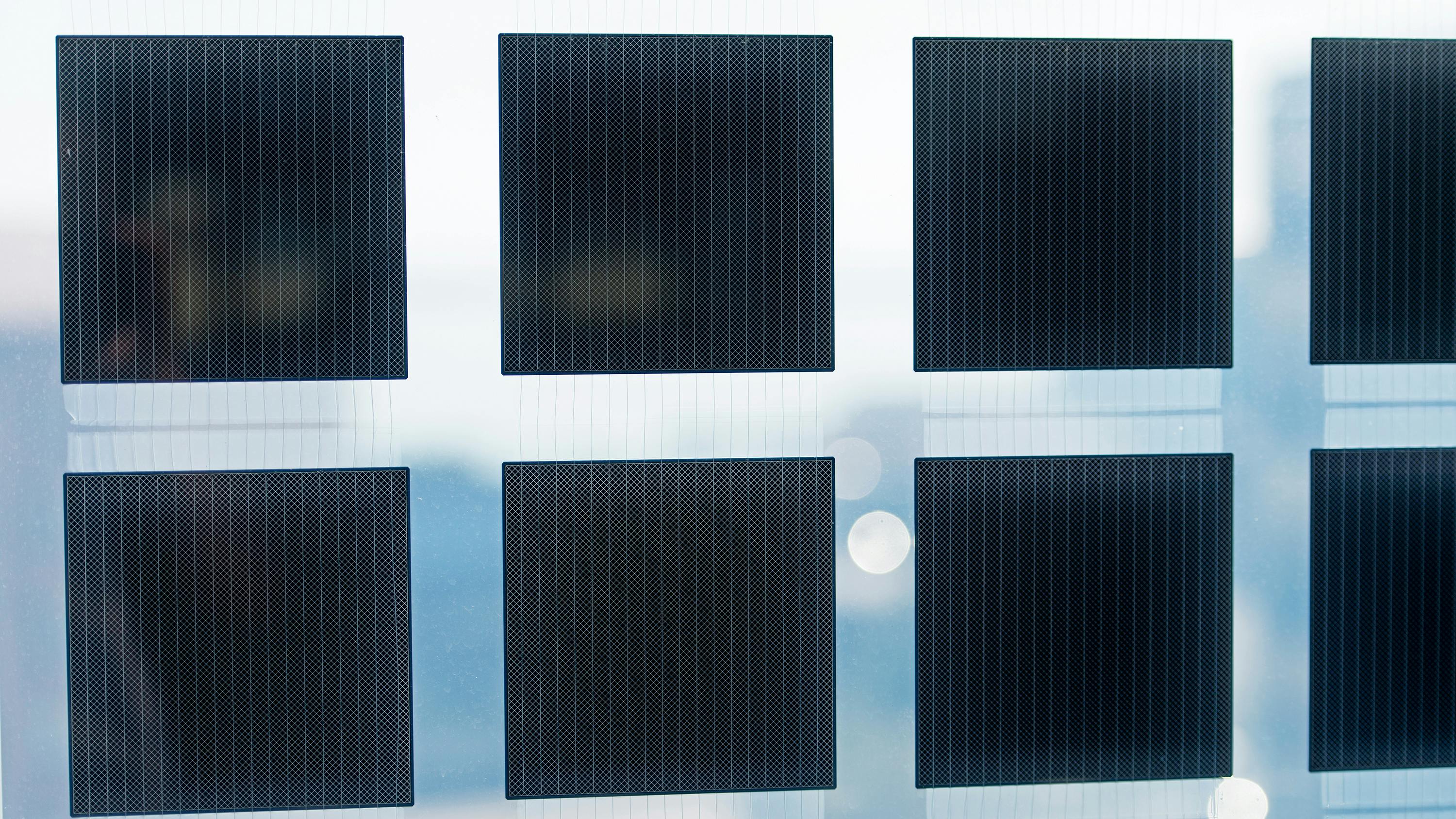 Photovoltaic building frontage at CSEM: Close up solar cells