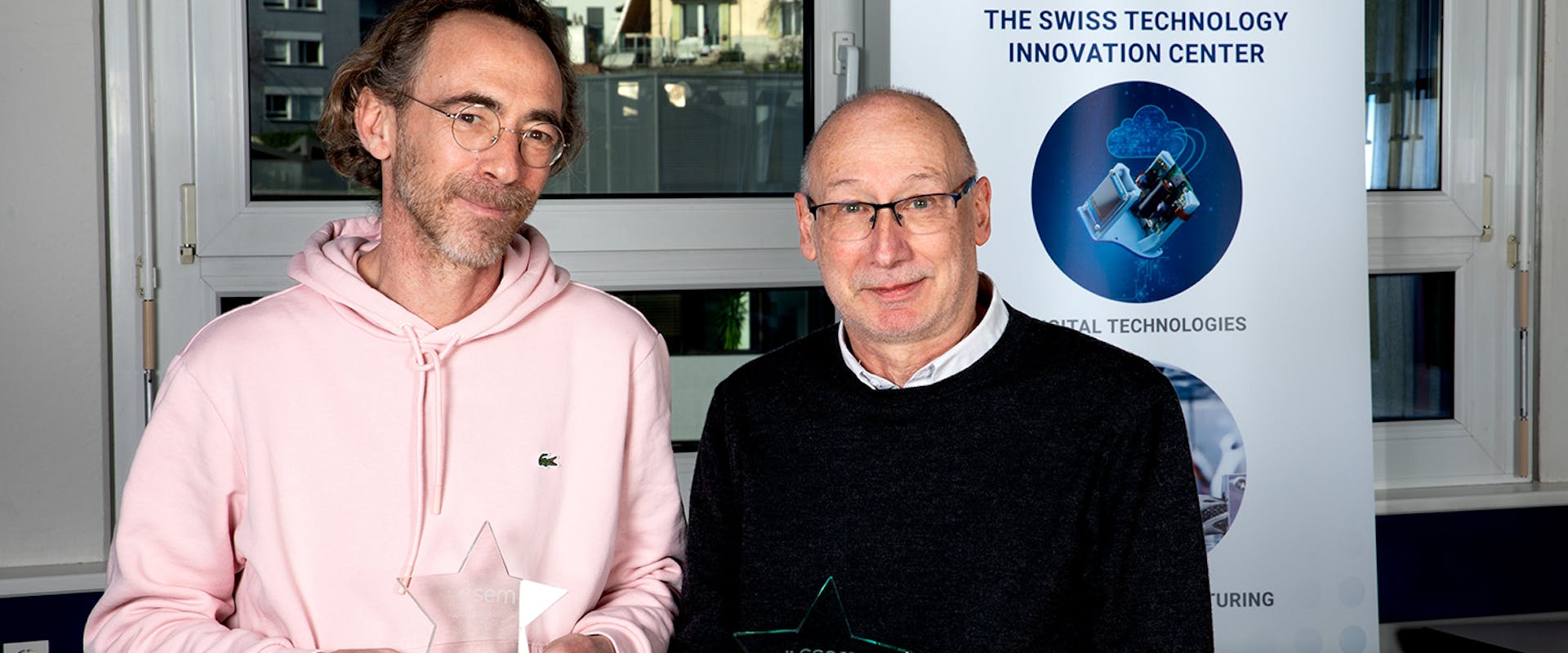 Eric Grenet and Edoardo Franzi, winners of the CSEM Inventor Award 2024