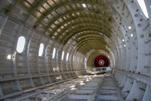 Empty aircraft cabin