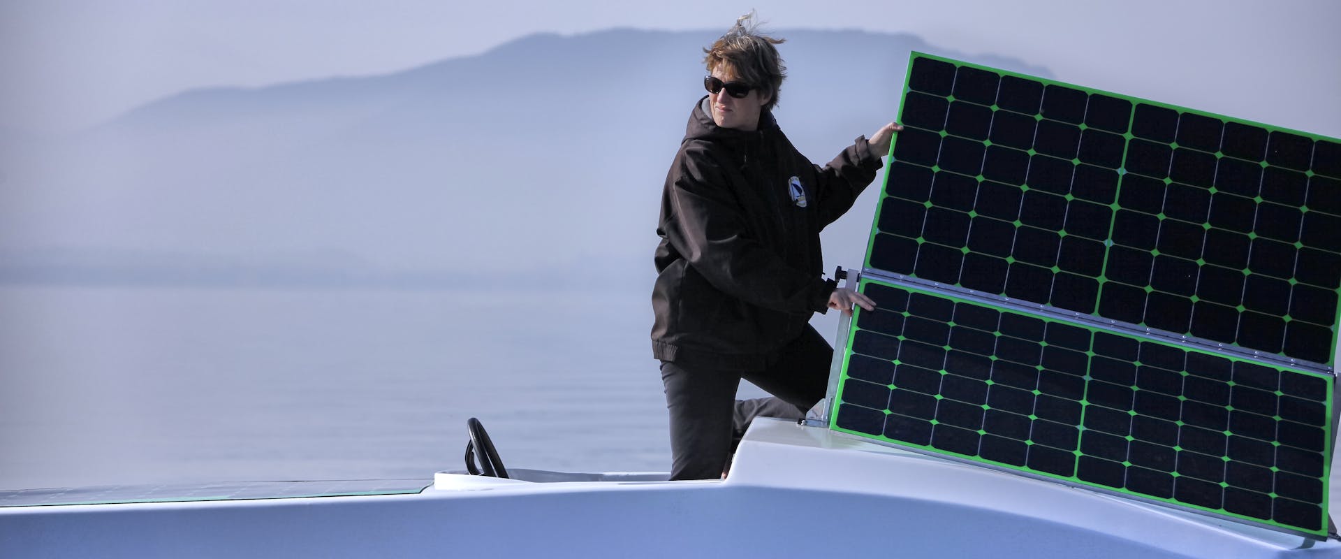 Anne Quéméré and her Solarboat Icade