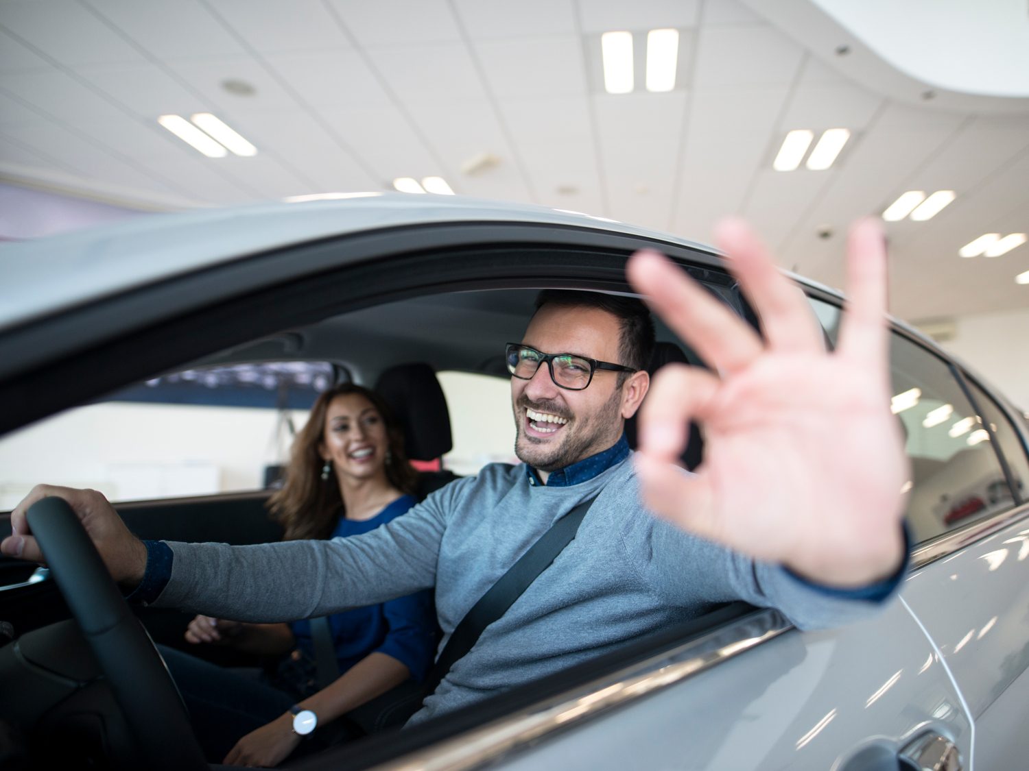 Happy customer using keyless car access