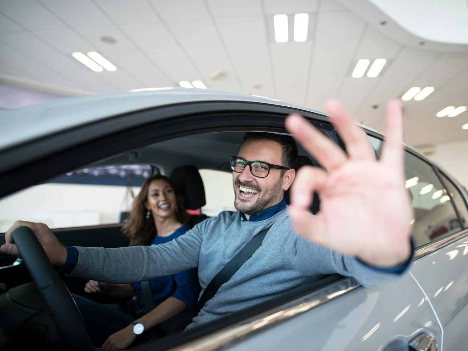 Happy customer using keyless car access