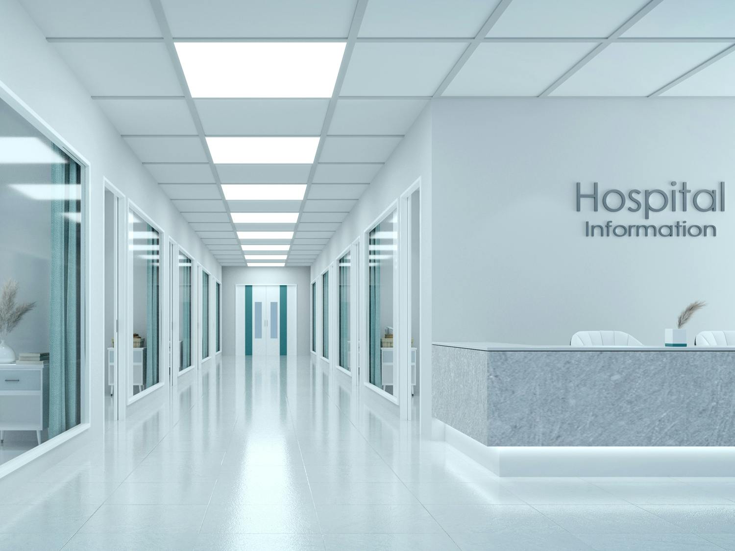Hospital environment. Illustration of indoor patient monitoring