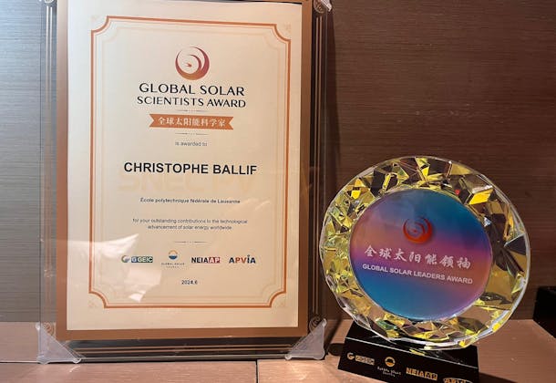 Christophe Ballif was recognized as a "Global Solar Scientist," along with other distinguished scientists such as Martin Green, Pierre Verlinden, Shen Hui, and Su Xixiang...