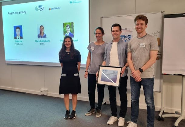 Paul Scharnhorst winning the IEEE CSS Swiss Chapter Young Author Best Journal Paper Award 2024