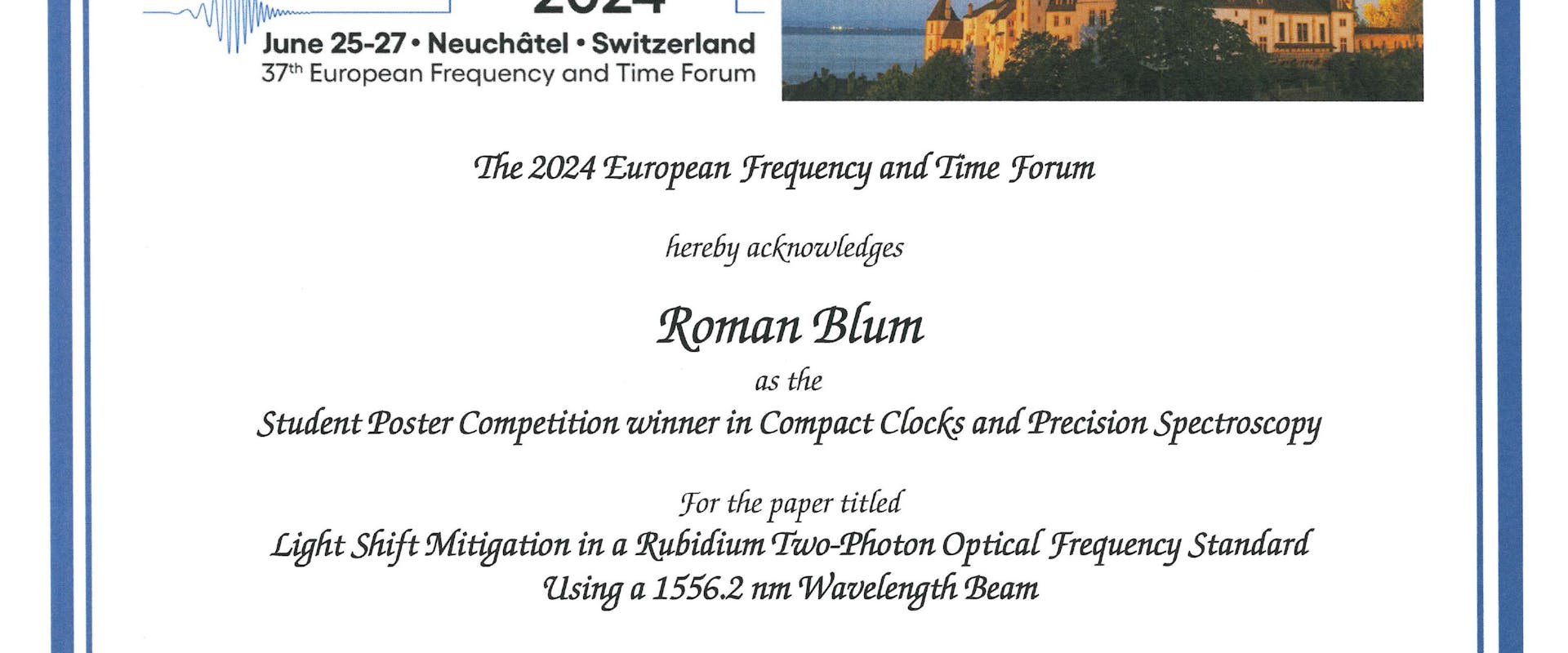 Roman Blum Award