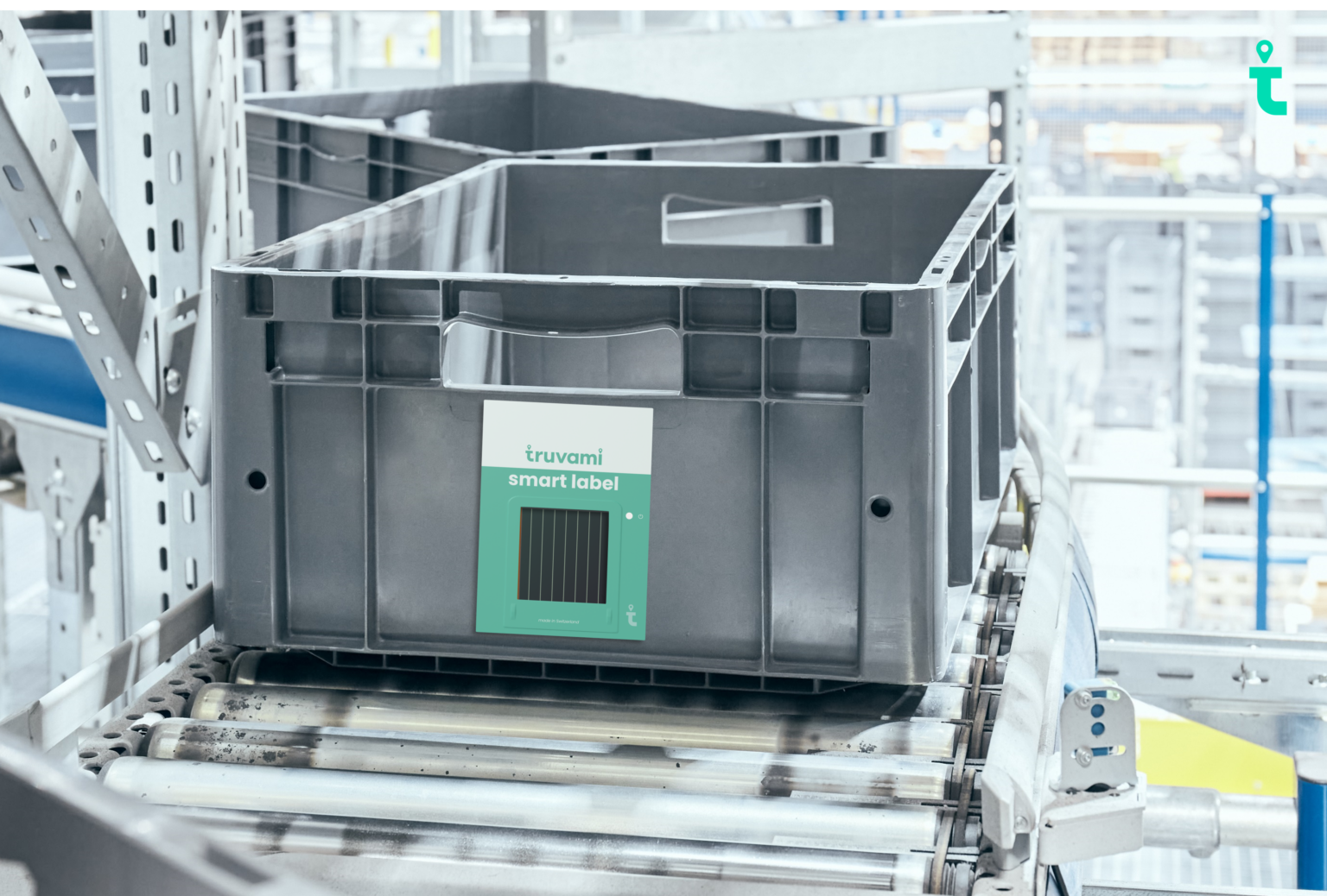 Box with truvami smart label tracker 