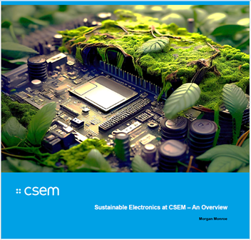 Cover of a CSEM White Paper dedicated to Sustainable Electronics