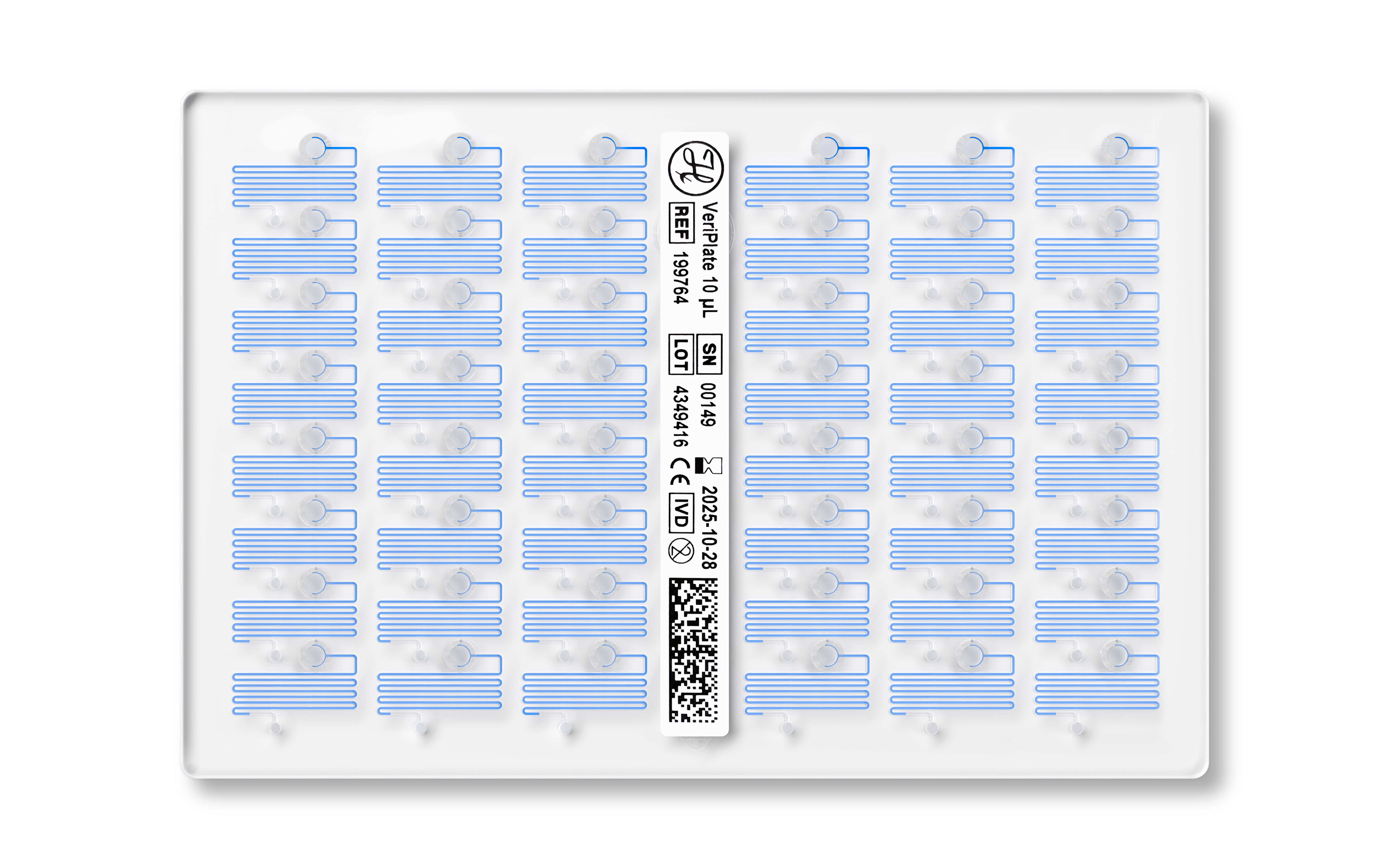 Laboratory plate containing 48 capillary slots