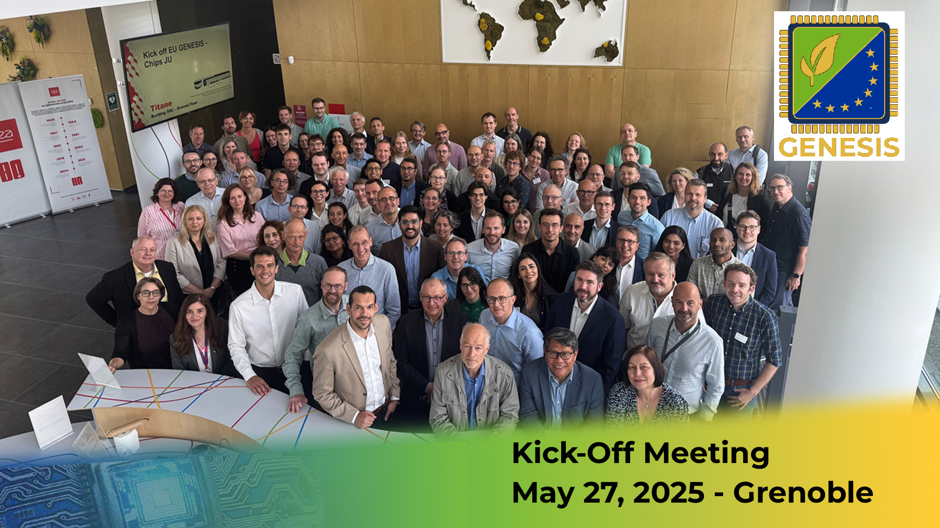 Genesis kick off team with logo