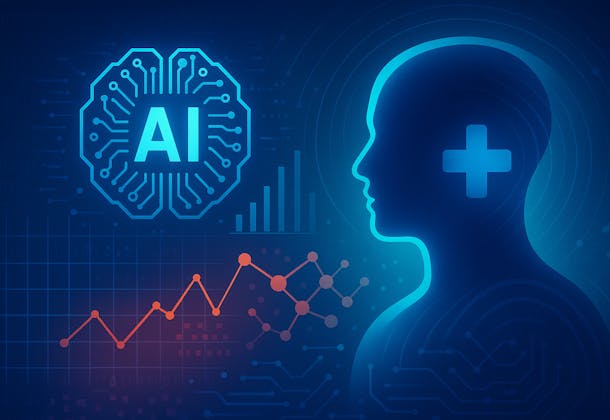 AI in predictive medicine abstract illustration