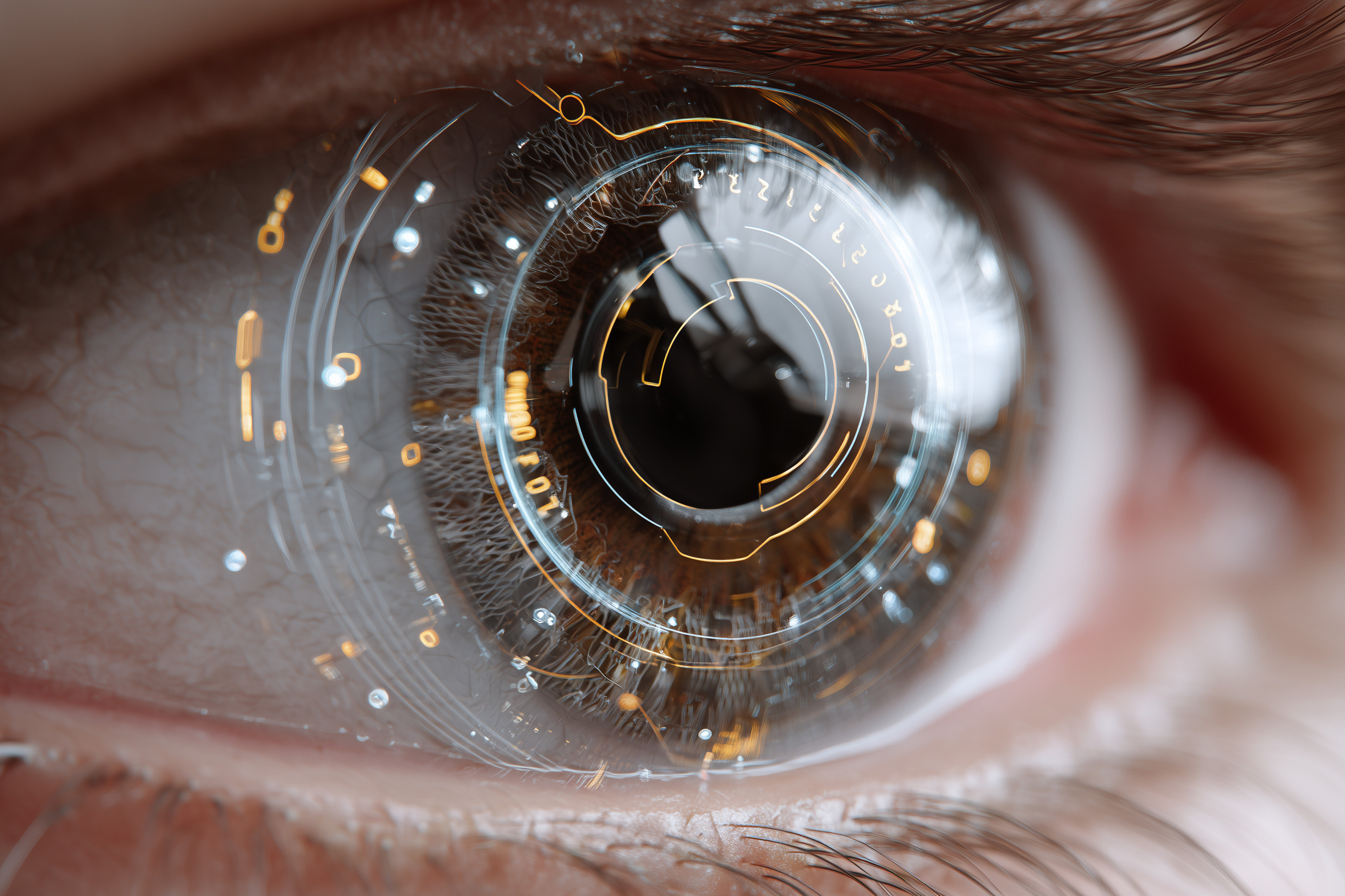 Abstract eye with AI tech