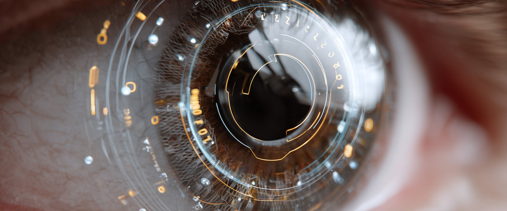 Abstract eye with AI tech