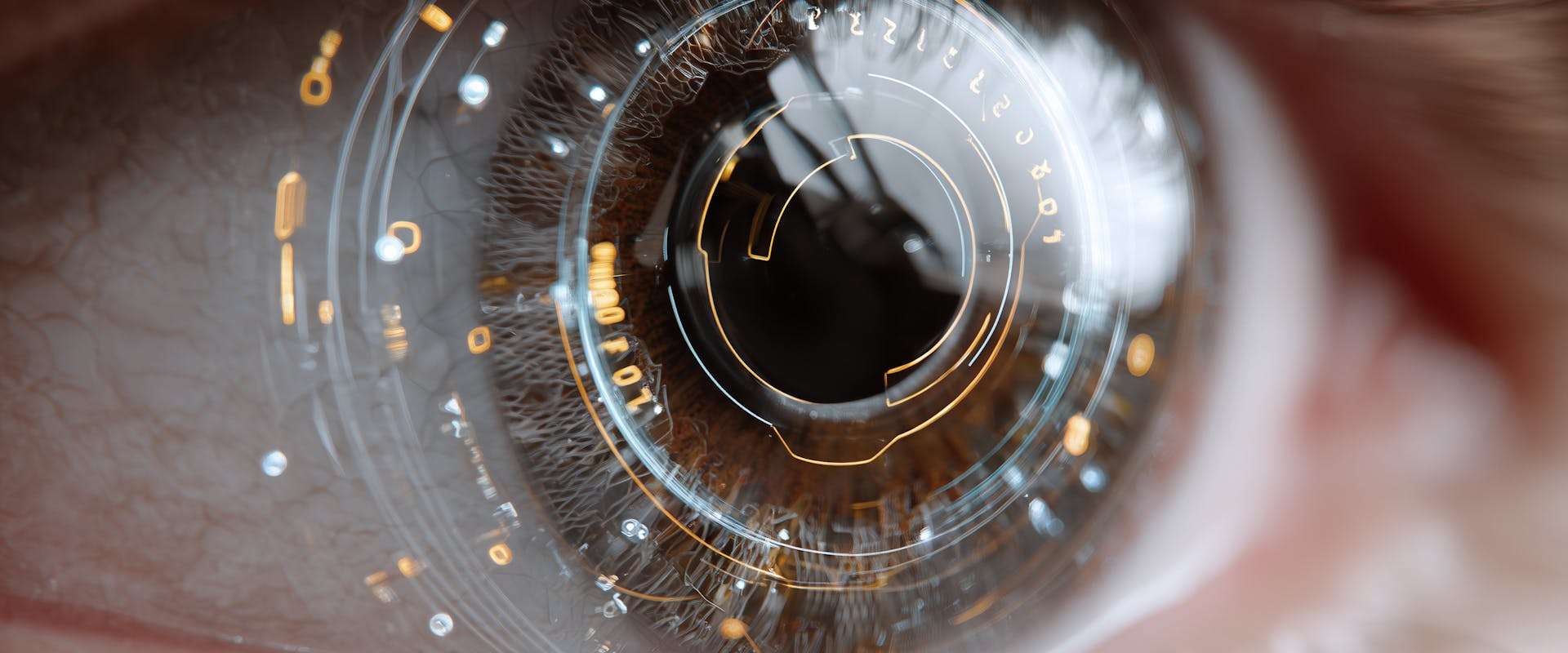 Abstract eye with AI tech