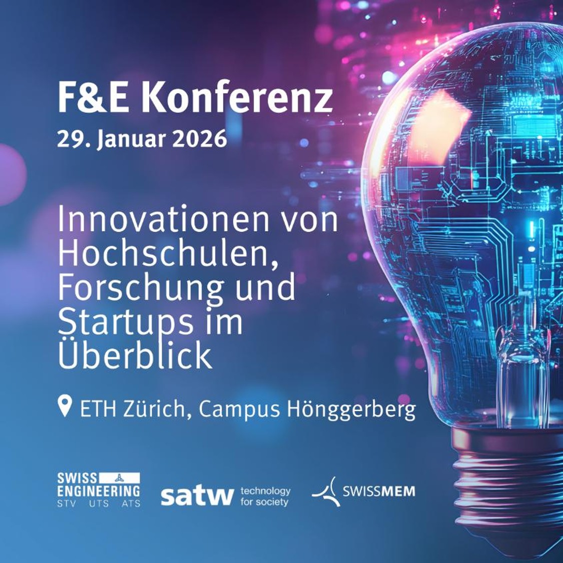 Banner for the F&E Konferenz Jan. 29, 2026