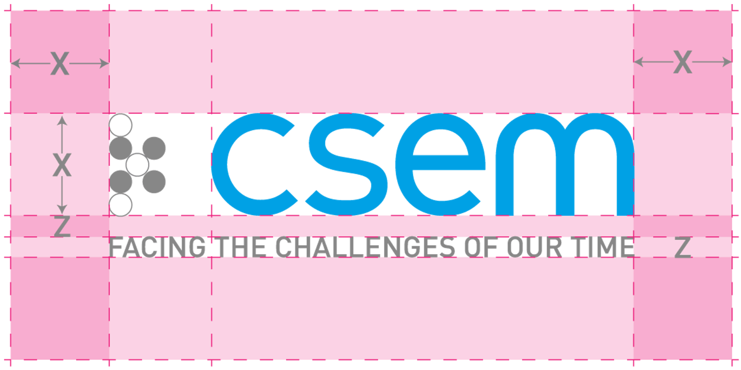 Protection zone around the CSEM logo
