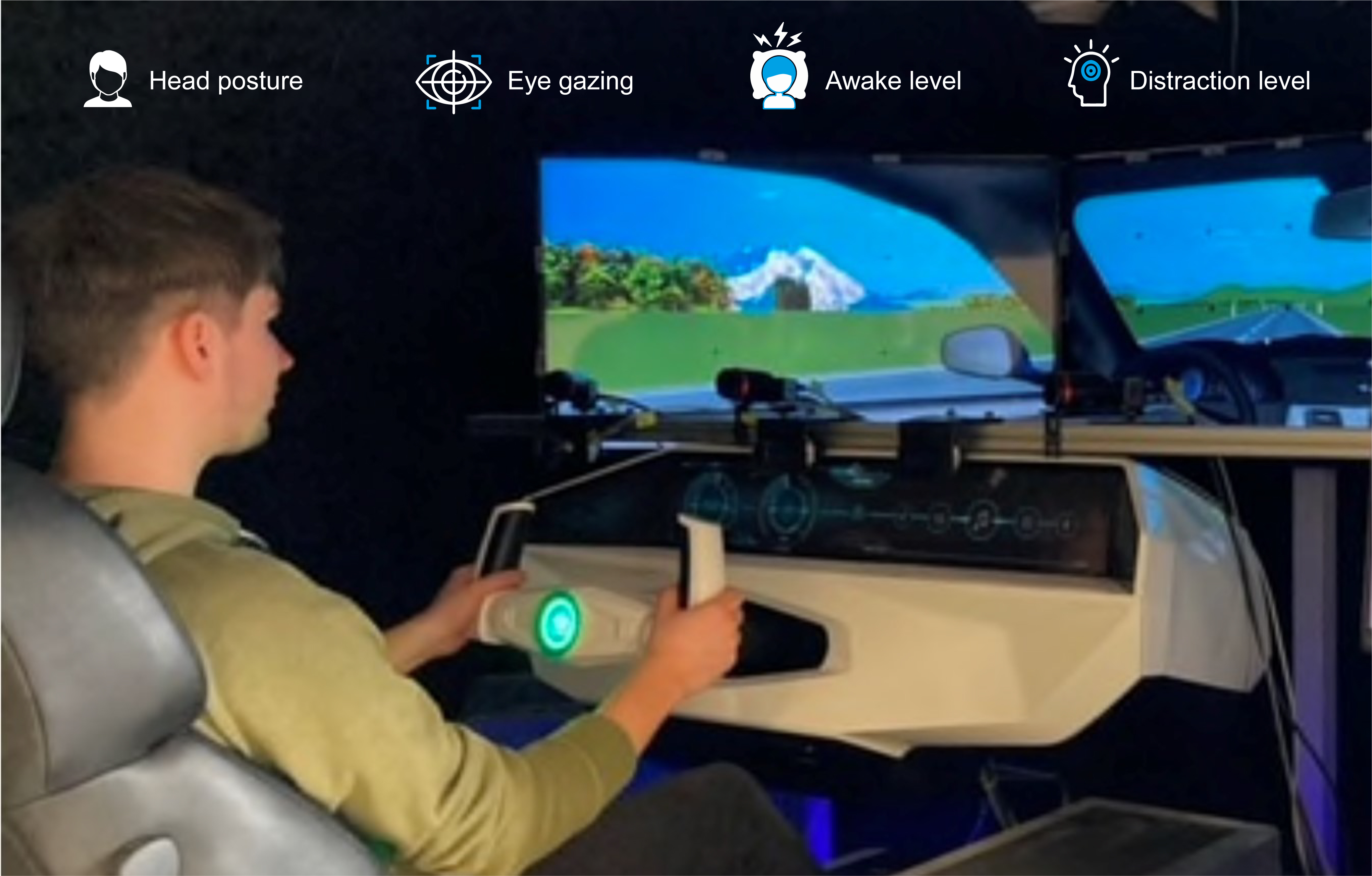 Non-intrusive vision system for car driver monitoring (DMS)