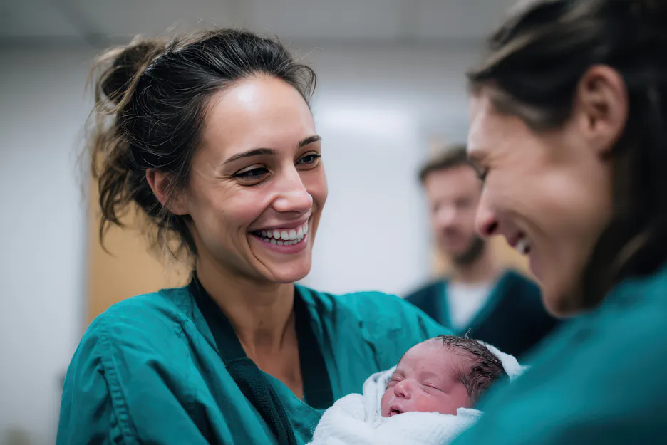 VidaSense wearable prenatal monitoring technology in a clinical obstetric setting in Bern.