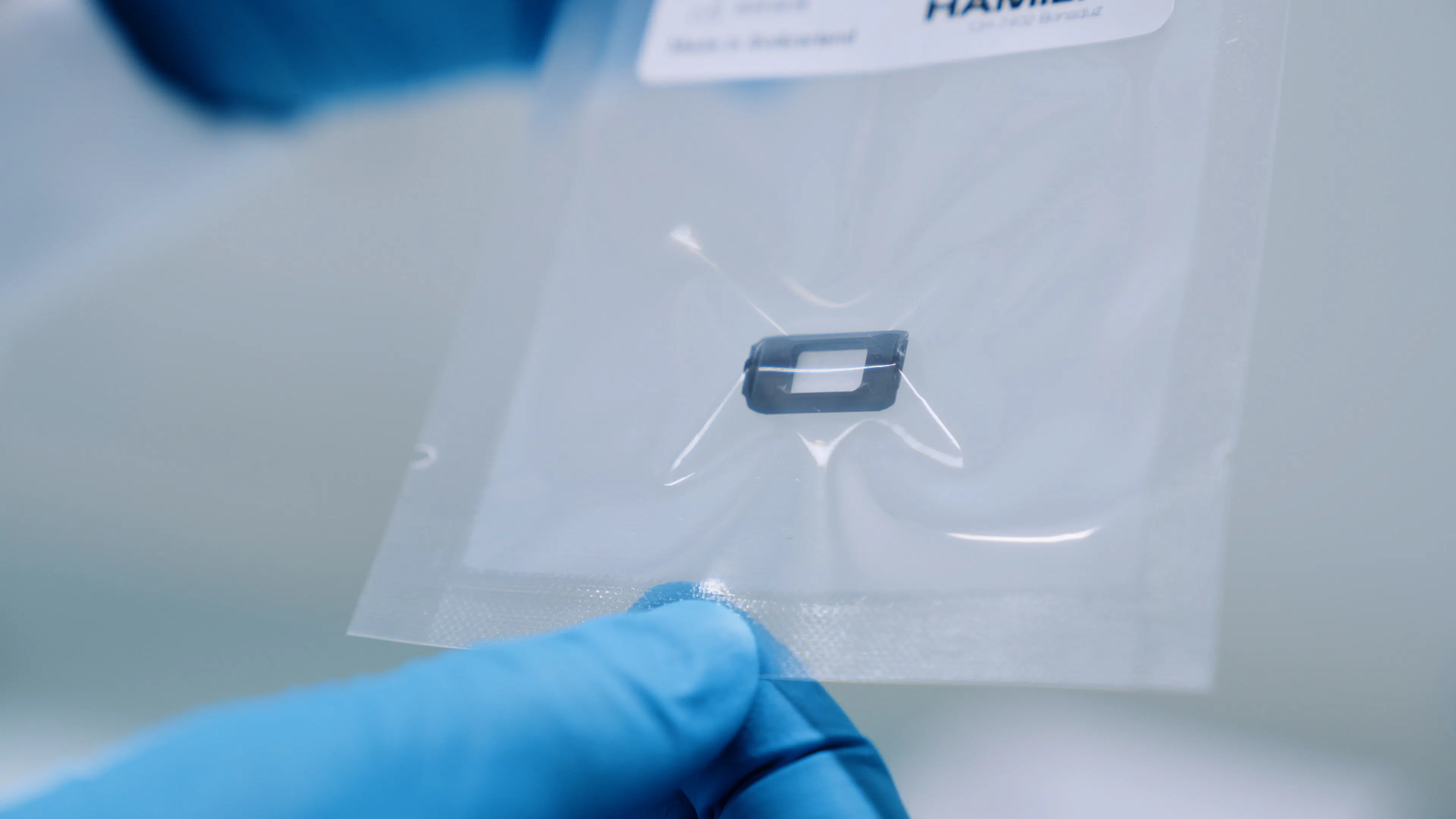 Sterile membrane component for Hamilton’s GlucoSense sensor in sealed laboratory packaging.