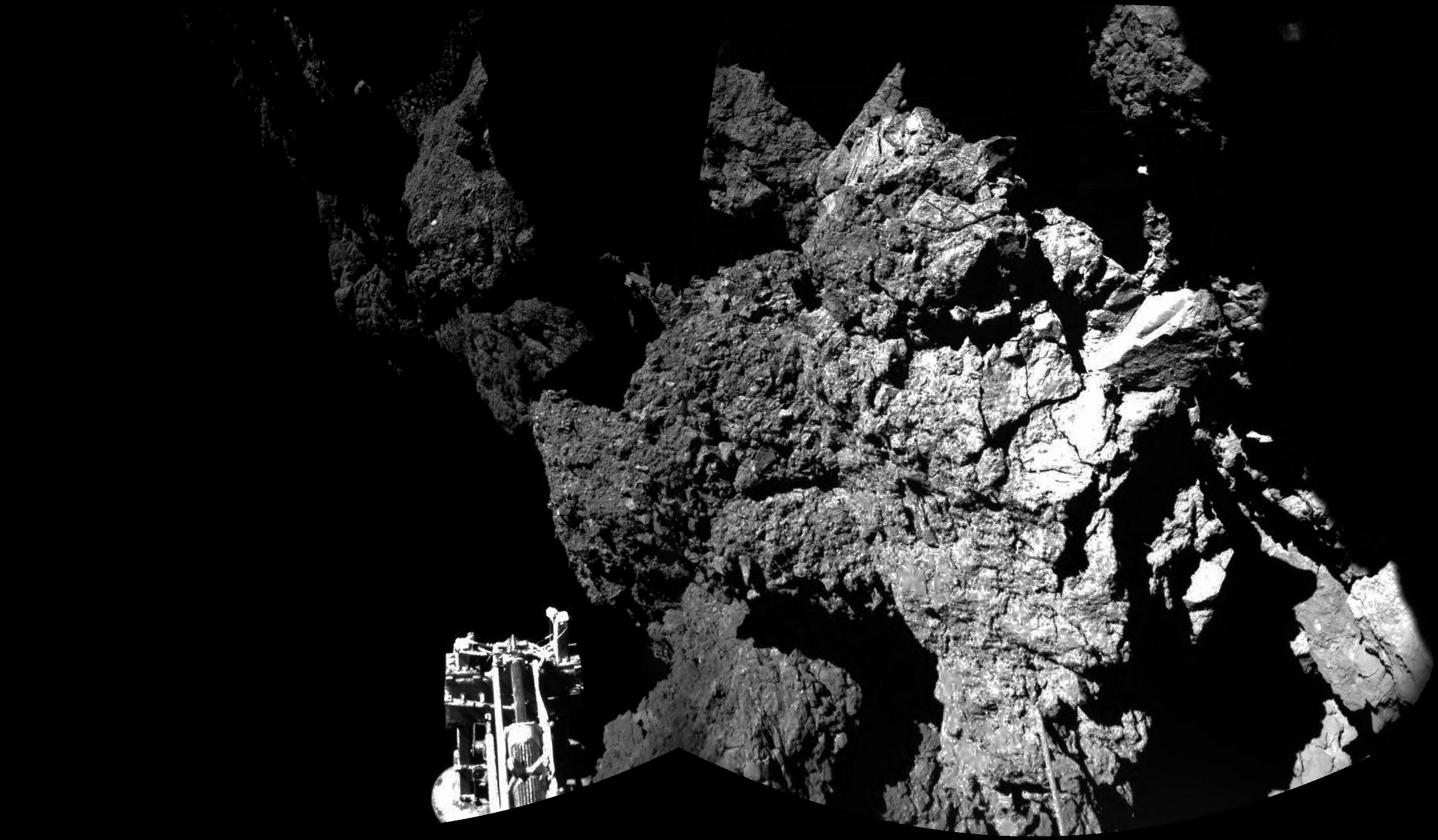 Philae probe on a comet