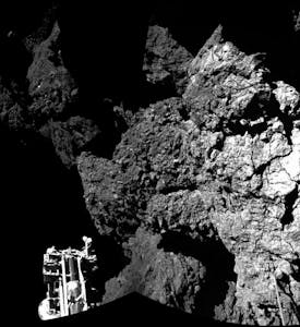 Philae probe on a comet